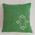 Moroccan Handmade Green Cactus Silk Cushion Cover 16''x16'' / 40x40 CM