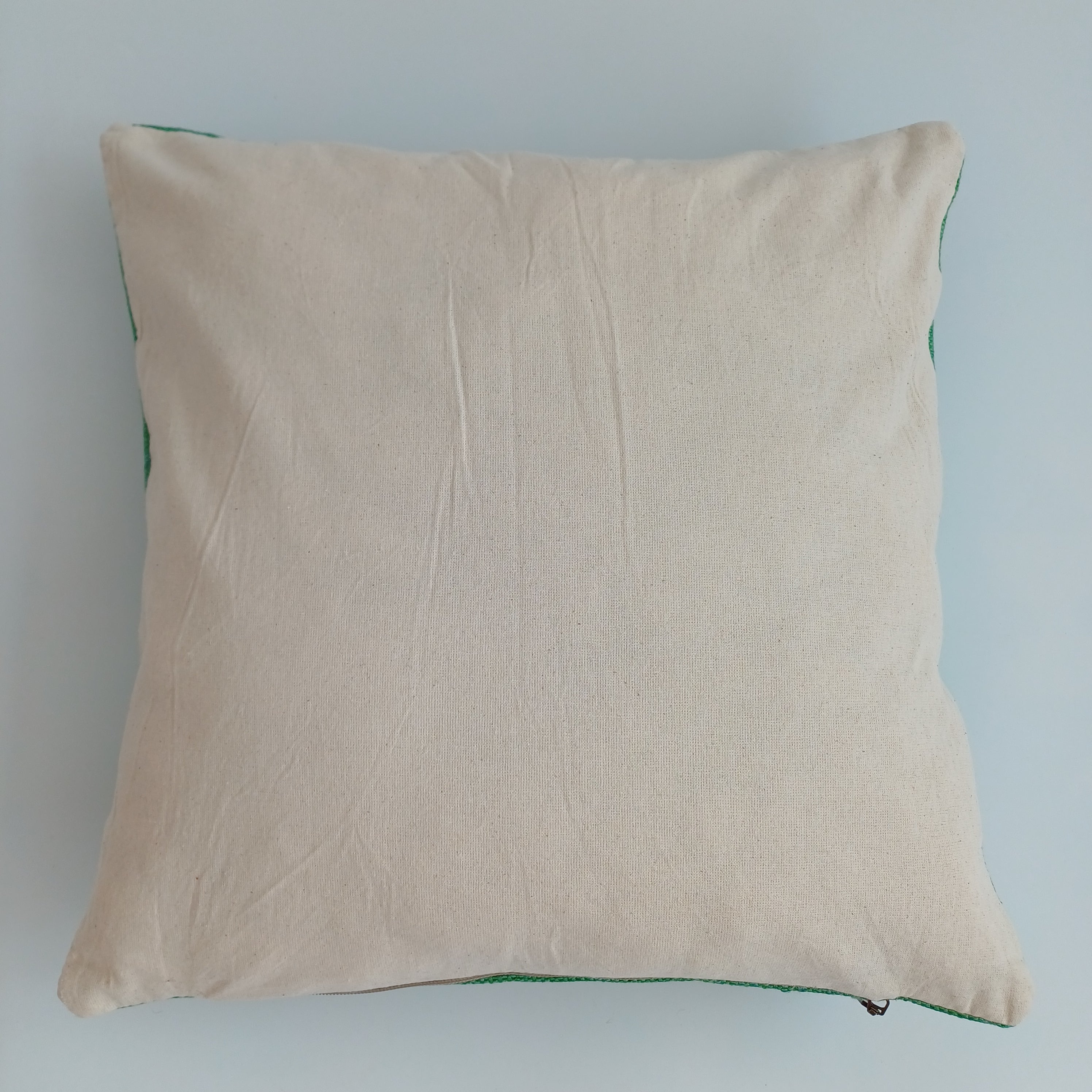 Moroccan Handmade Green Cactus Silk Cushion Cover 16''x16'' / 40x40 CM
