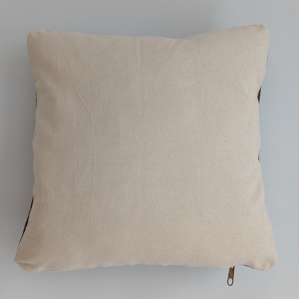 Moroccan Handmade Brown Cactus Silk Cushion Cover 16''x16'' / 40x40 CM