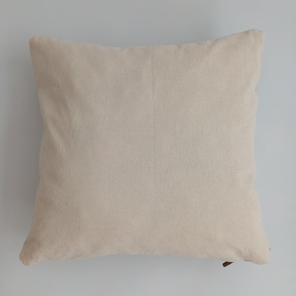 Moroccan Handmade White Cactus Silk Cushion Cover 16''x16'' / 40x40 CM