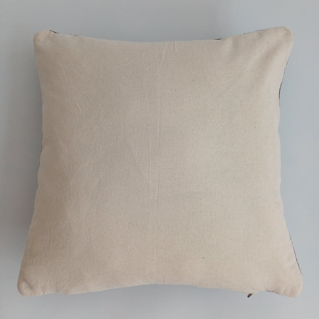 Moroccan Handmade Brown Cactus Silk Cushion Cover 16''x16'' / 40x40 CM