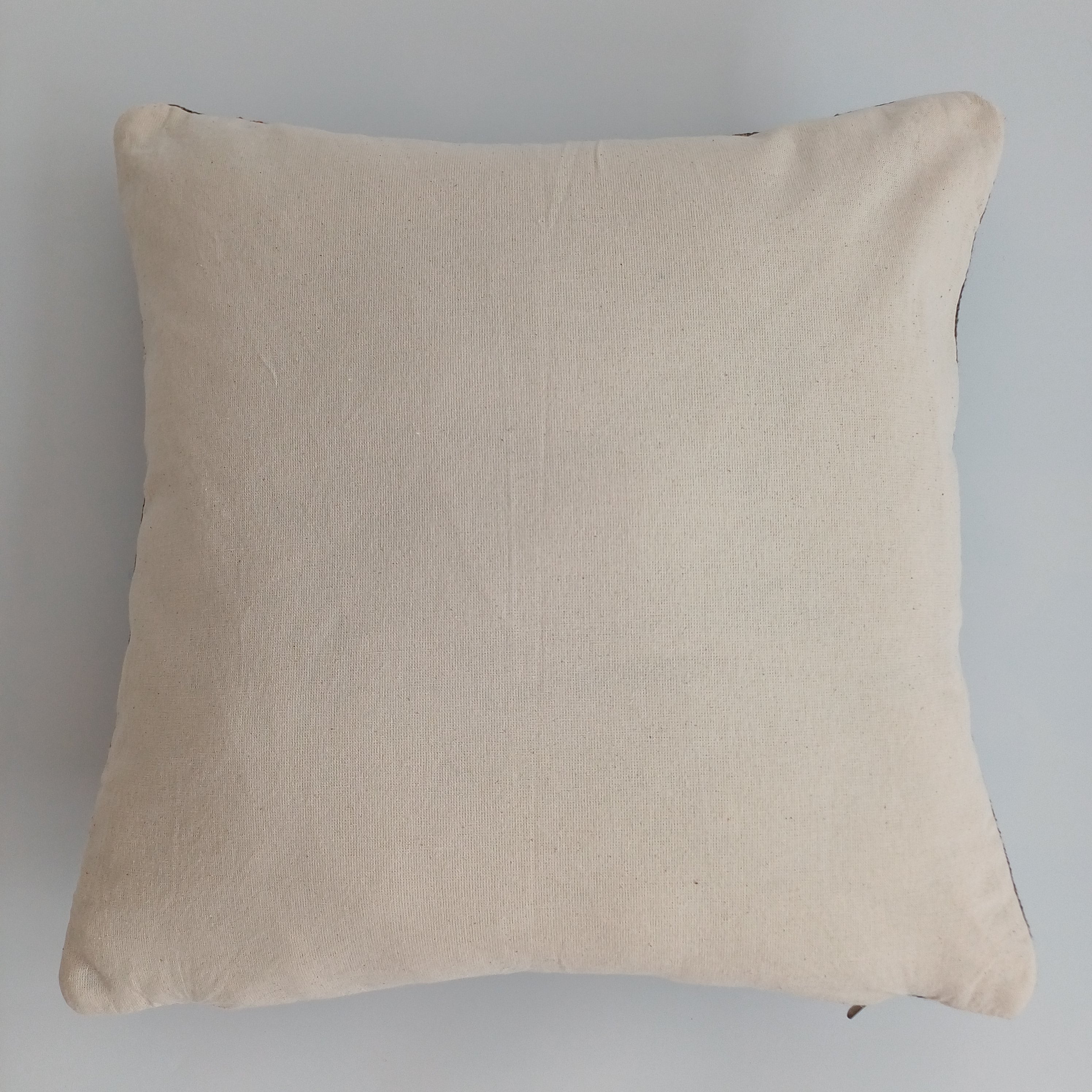Moroccan Handmade Brown Cactus Silk Cushion Cover 16''x16'' / 40x40 CM