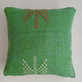 Moroccan Handmade Green Cactus Silk Cushion Cover 16''x16'' / 40x40 CM