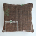 Moroccan Handmade Brown Cactus Silk Cushion Cover 16''x16'' / 40x40 CM