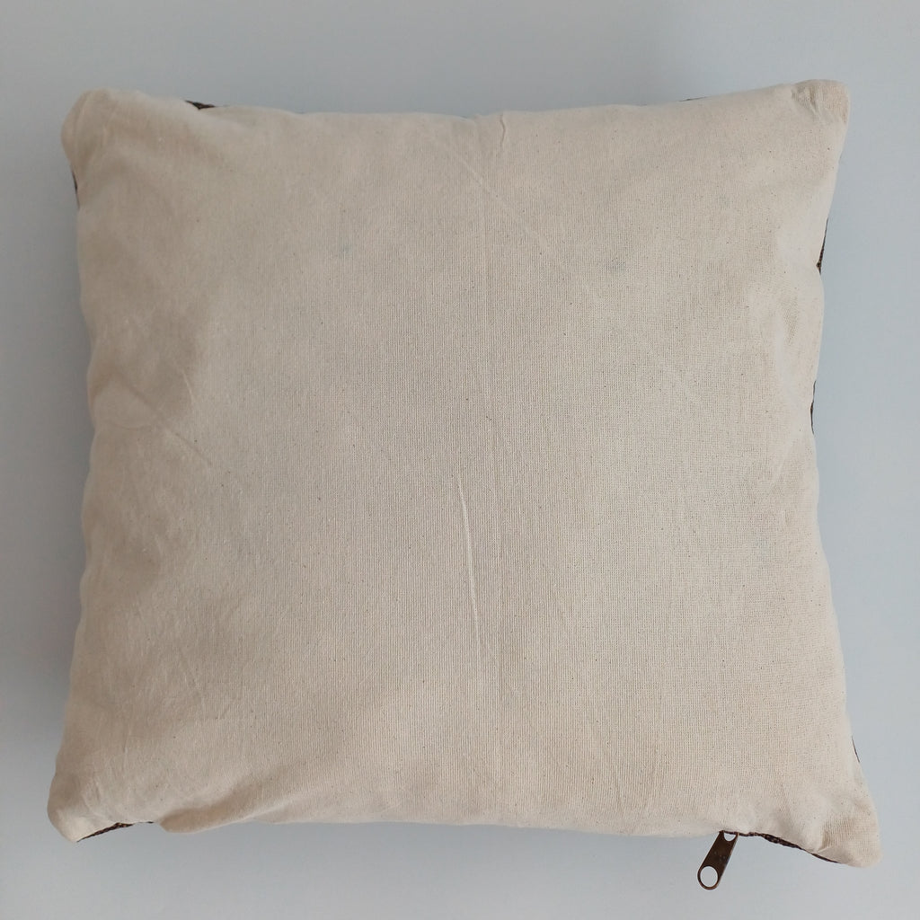 Moroccan Handmade Brown Cactus Silk Cushion Cover 16''x16'' / 40x40 CM