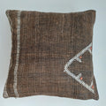 Moroccan Handmade Brown Cactus Silk Cushion Cover 16''x16'' / 40x40 CM