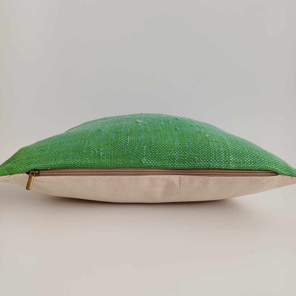 Moroccan Handmade Green Cactus Silk Cushion Cover 16''x16'' / 40x40 CM