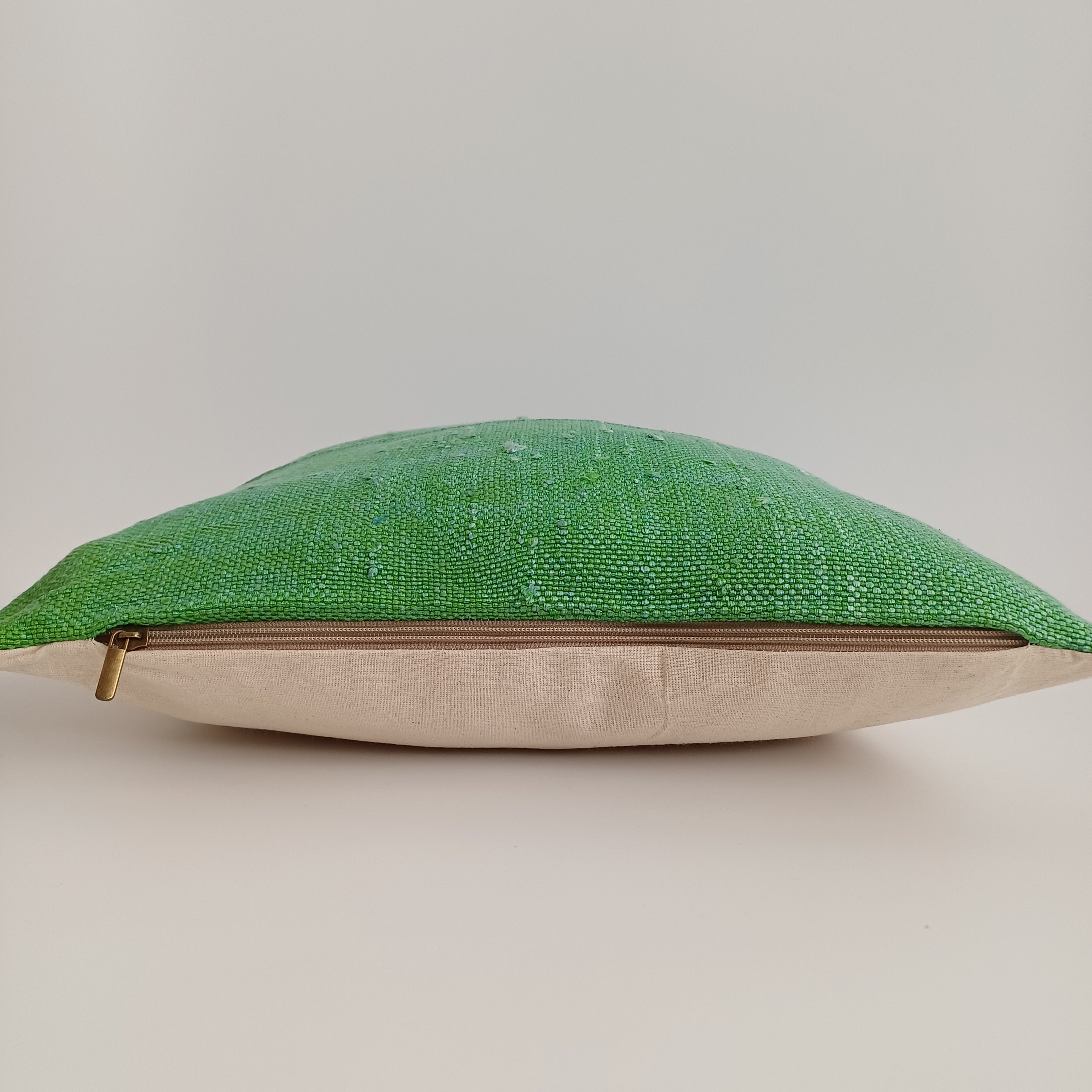 Moroccan Handmade Green Cactus Silk Cushion Cover 16''x16'' / 40x40 CM