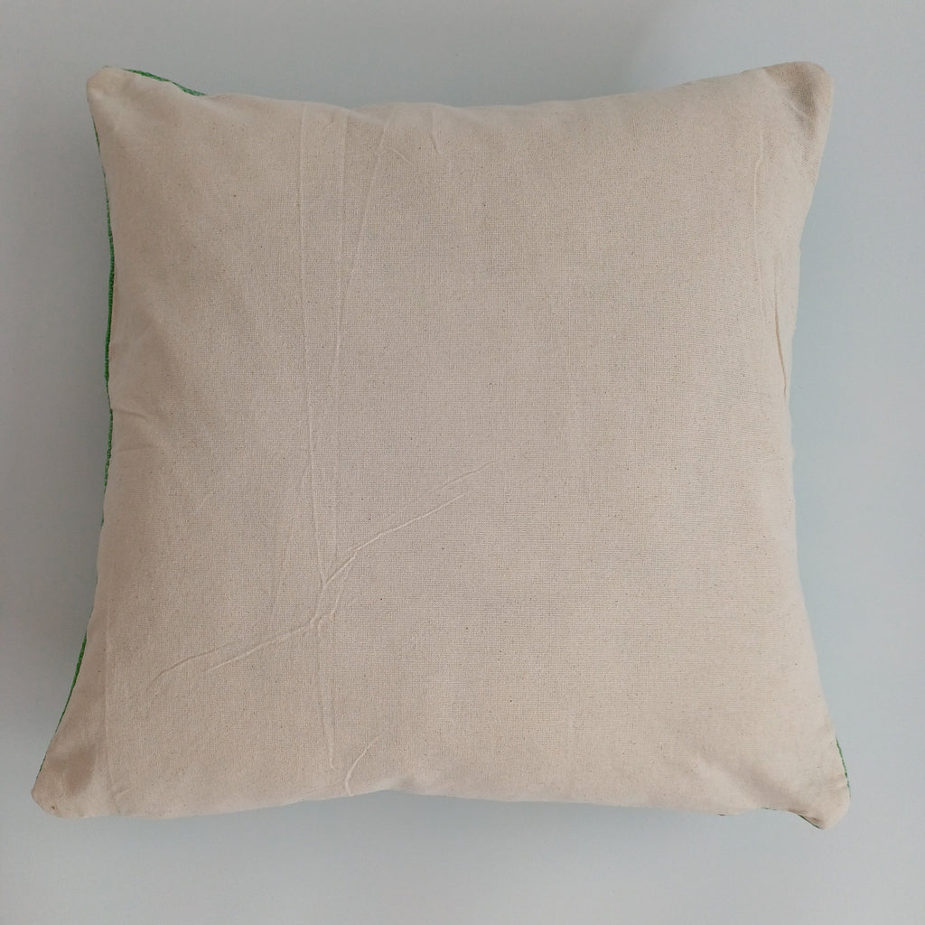 Moroccan Handmade Green Cactus Silk Cushion Cover 16''x16'' / 40x40 CM