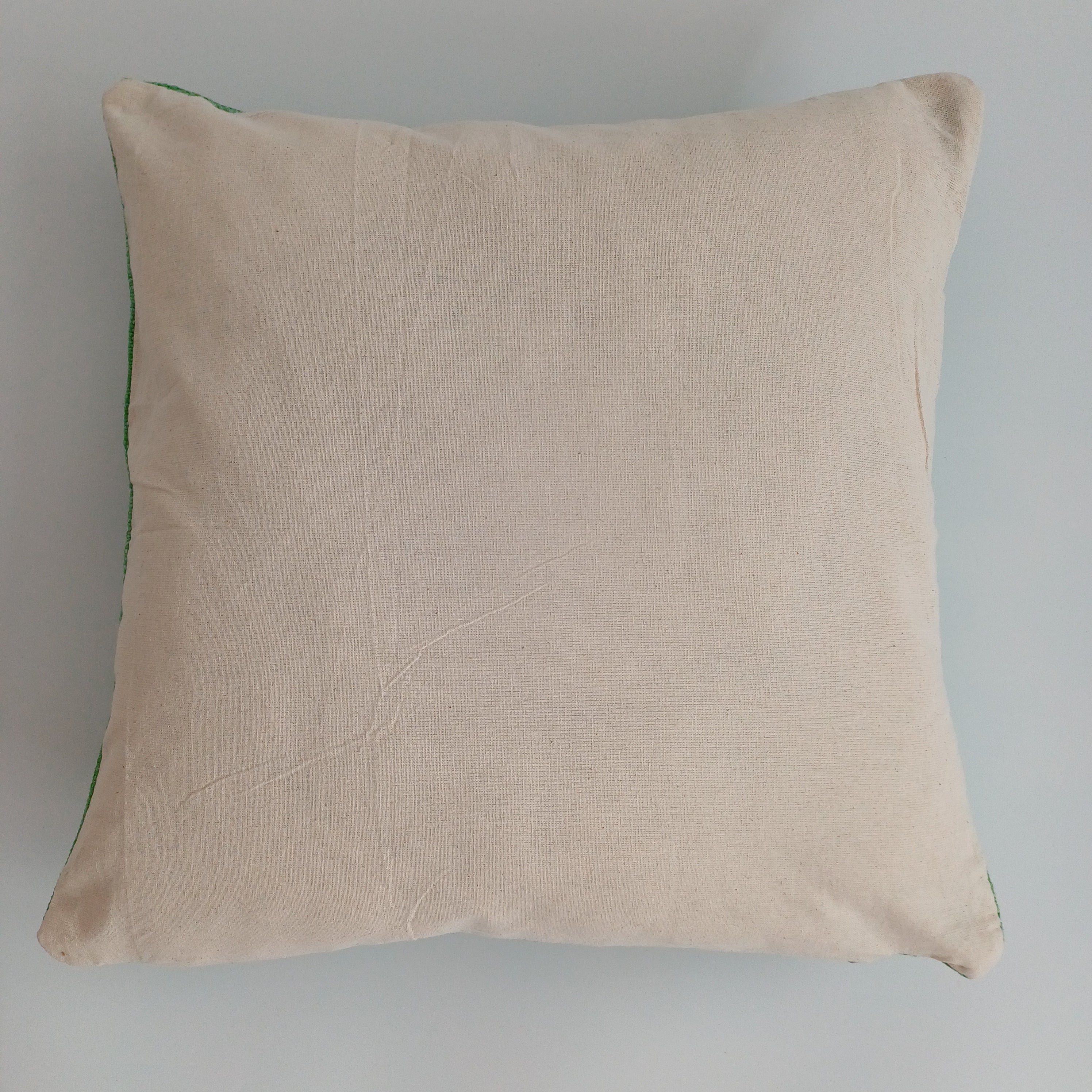 Moroccan Handmade Green Cactus Silk Cushion Cover 16''x16'' / 40x40 CM