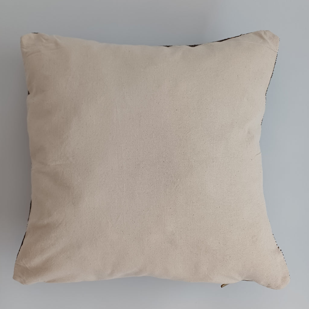 Moroccan Handmade Brown Cactus Silk Cushion Cover 16''x16'' / 40x40 CM