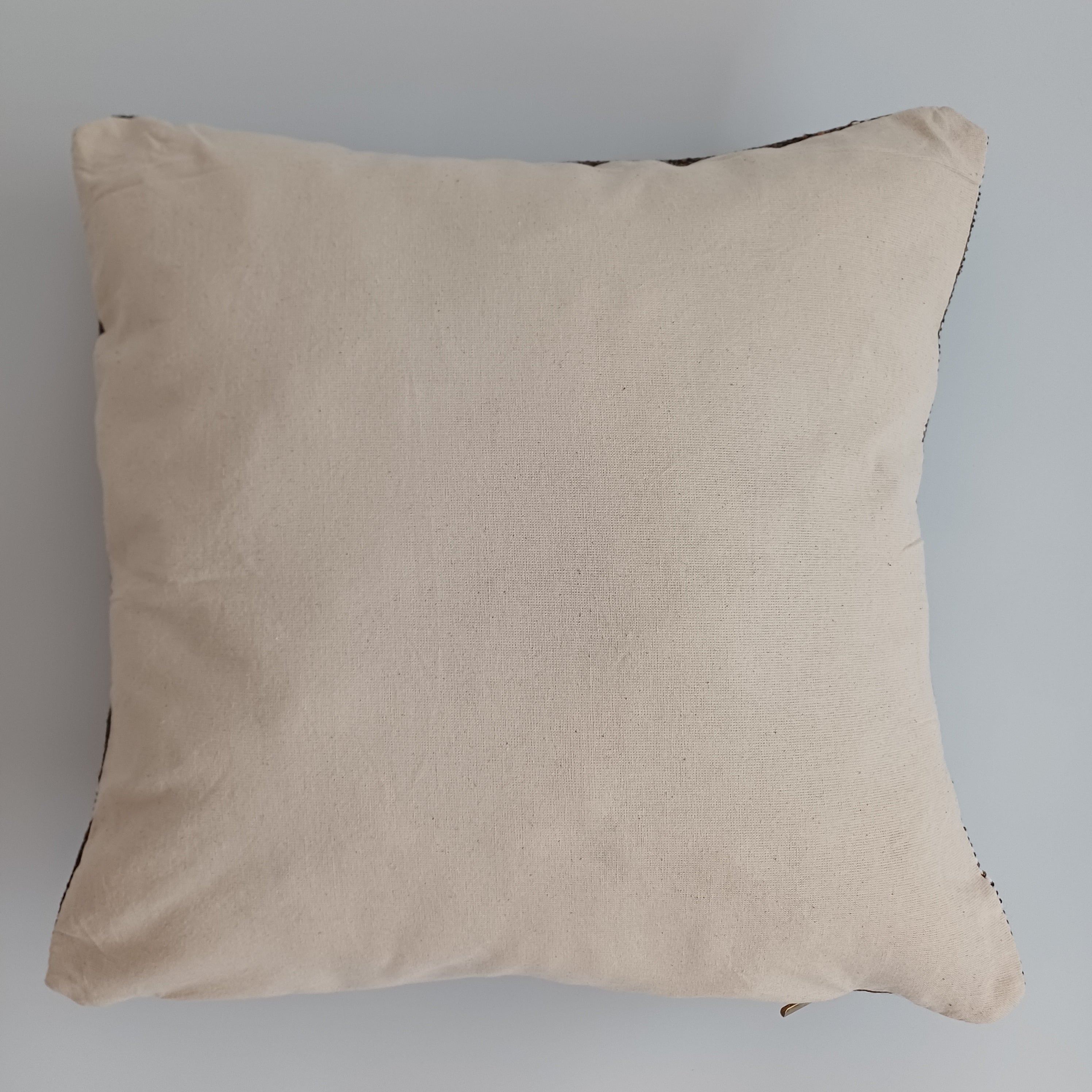 Moroccan Handmade Brown Cactus Silk Cushion Cover 16''x16'' / 40x40 CM