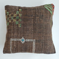Moroccan Handmade Brown Cactus Silk Cushion Cover 16''x16'' / 40x40 CM