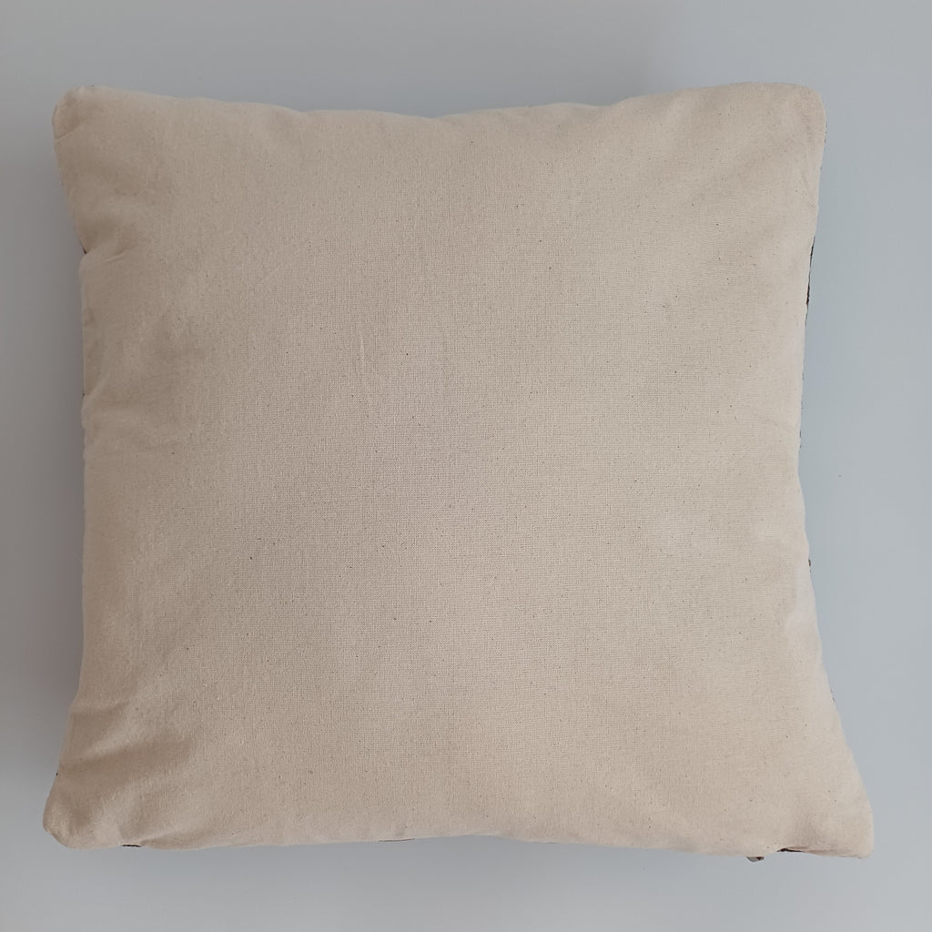 Moroccan Handmade Brown Cactus Silk Cushion Cover 16''x16'' / 40x40 CM