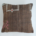 Moroccan Handmade Brown Cactus Silk Cushion Cover 16''x16'' / 40x40 CM