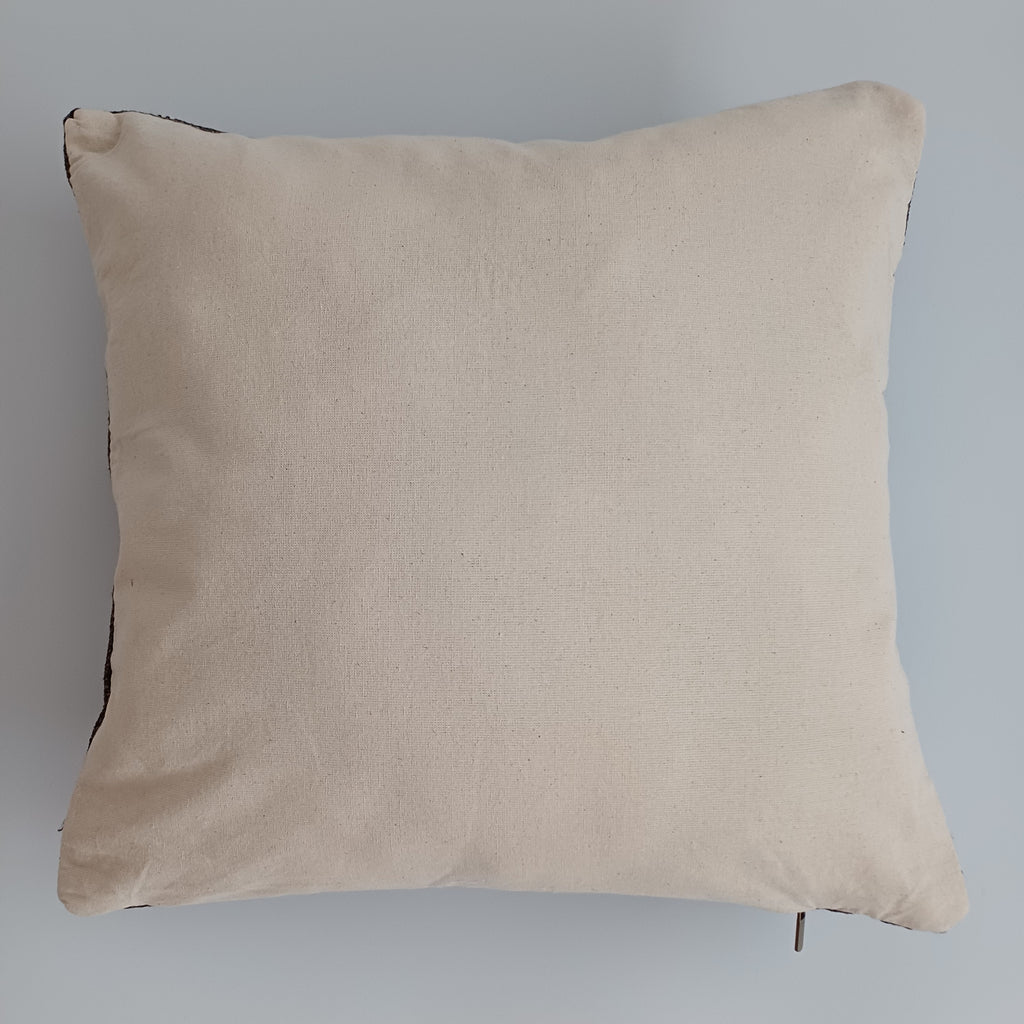 Moroccan Handmade Brown Cactus Silk Cushion Cover 16''x16'' / 40x40 CM