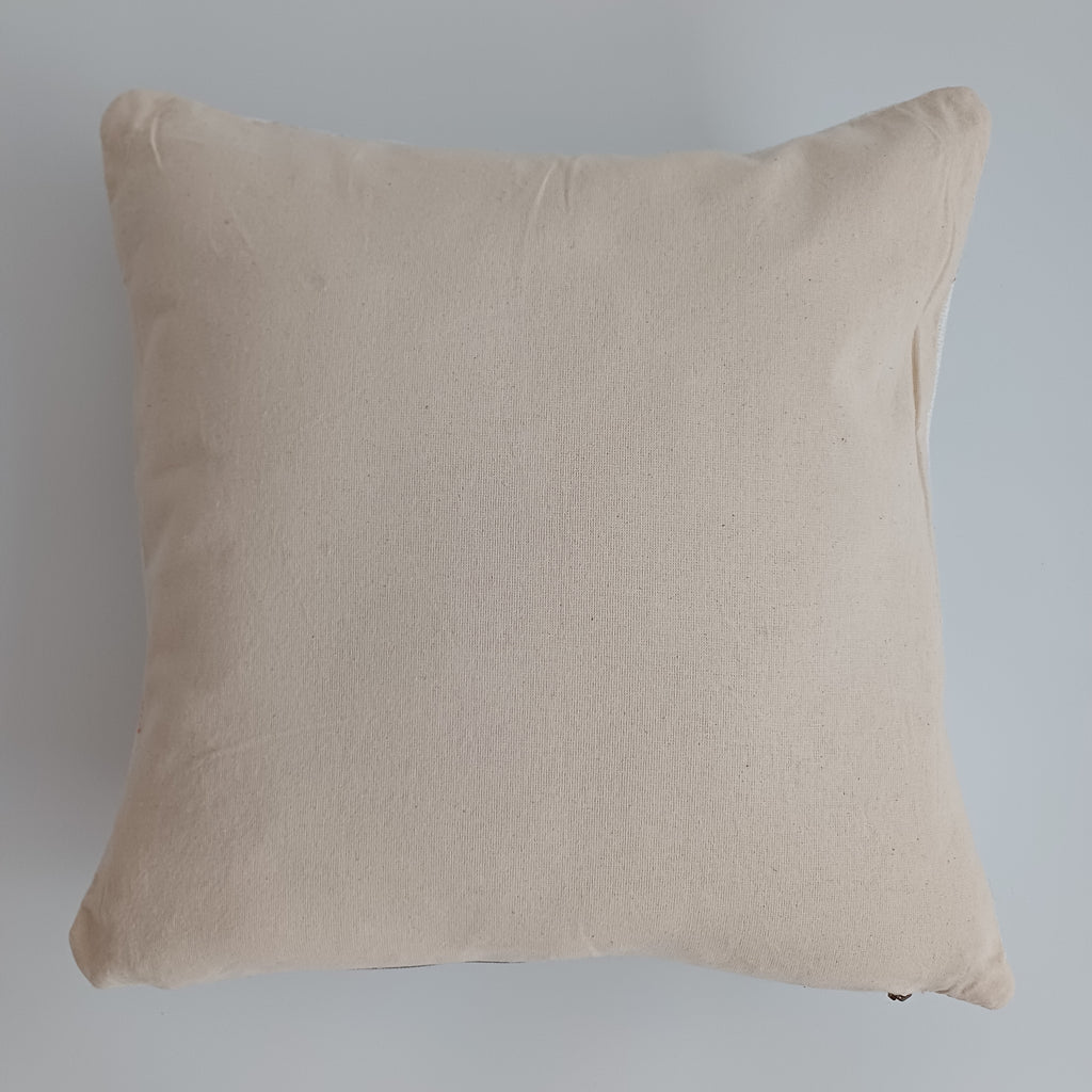 Moroccan Handmade White Cactus Silk Cushion Cover 16''x16'' / 40x40 CM
