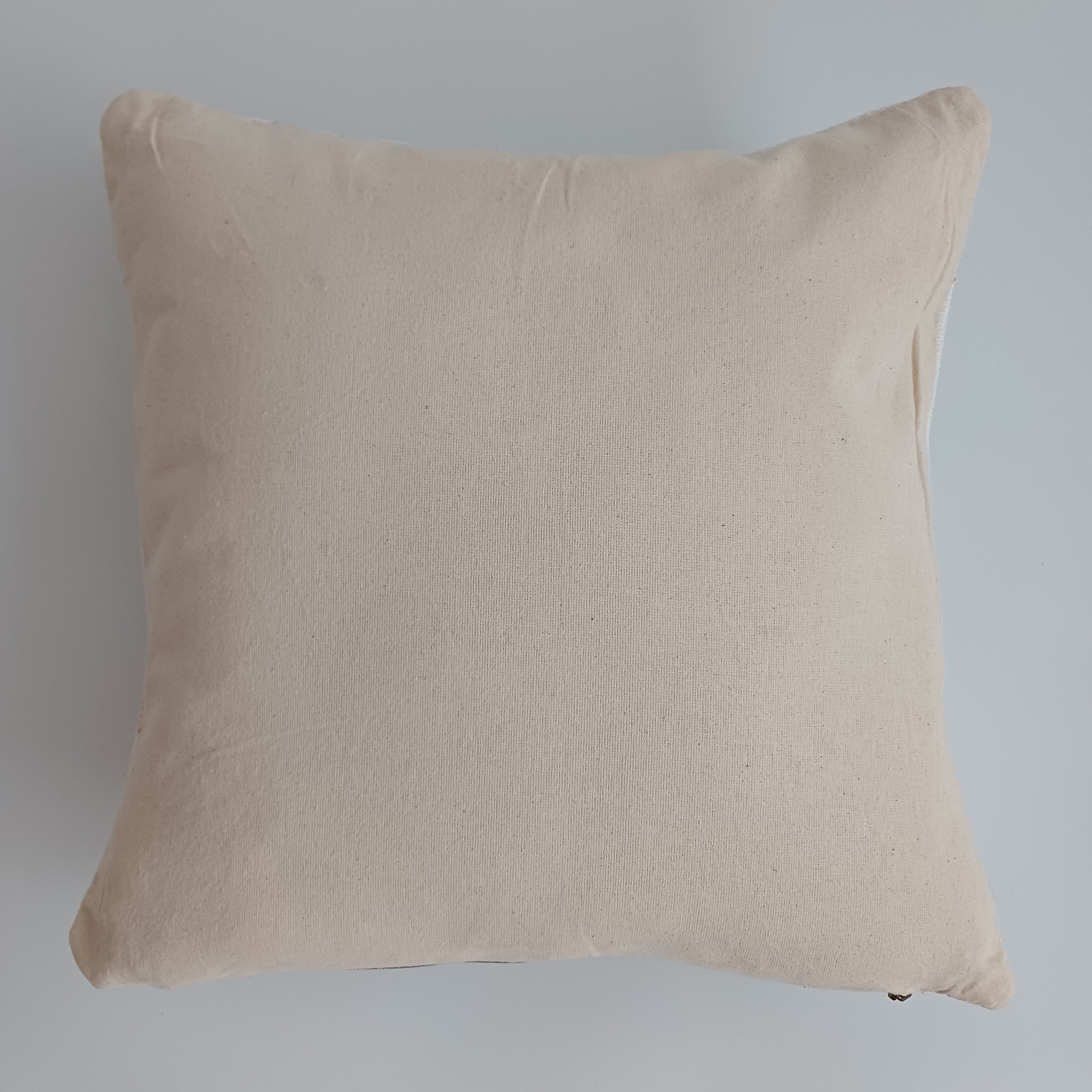 Moroccan Handmade White Cactus Silk Cushion Cover 16''x16'' / 40x40 CM