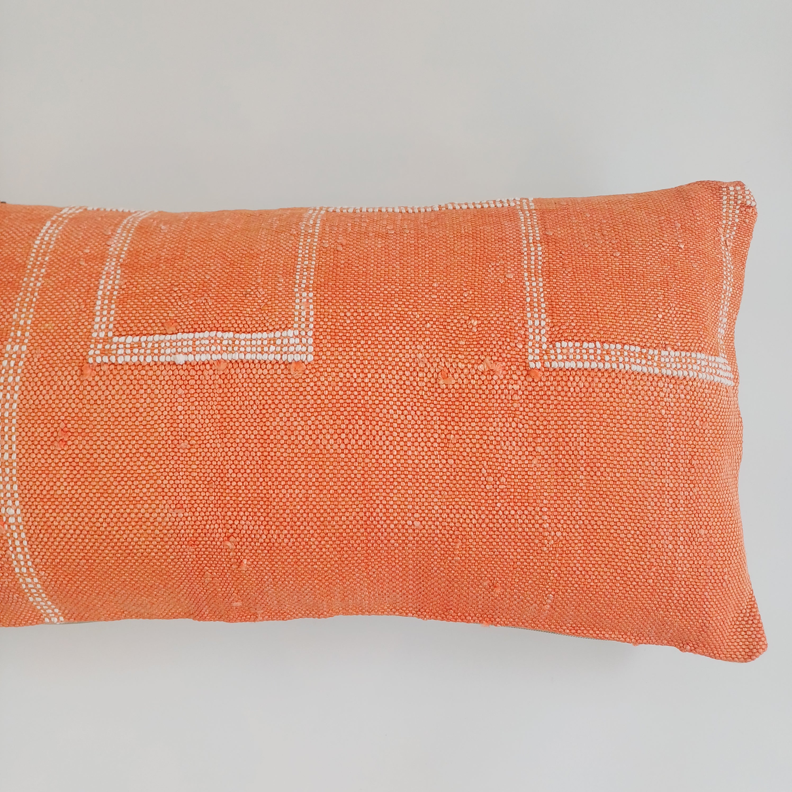 Moroccan Handmade Sunset Orange Cactus Silk Cushion Cover 24''x12'' / 60x30 CM