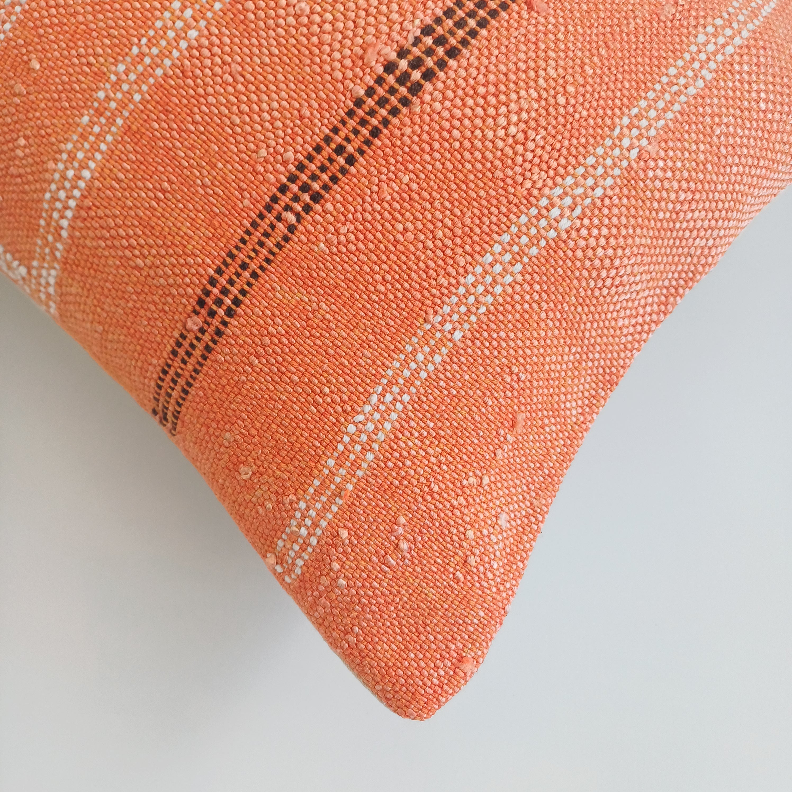 Moroccan Handmade Sunset Orange Cactus Silk Cushion Cover 24''x12'' / 60x30 CM