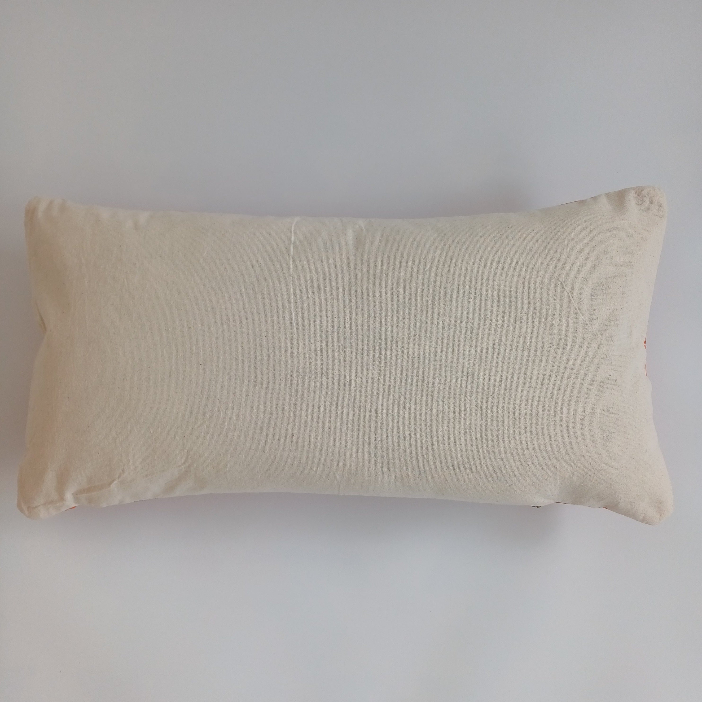 Moroccan Handmade Sunset Orange Cactus Silk Cushion Cover 24''x12'' / 60x30 CM