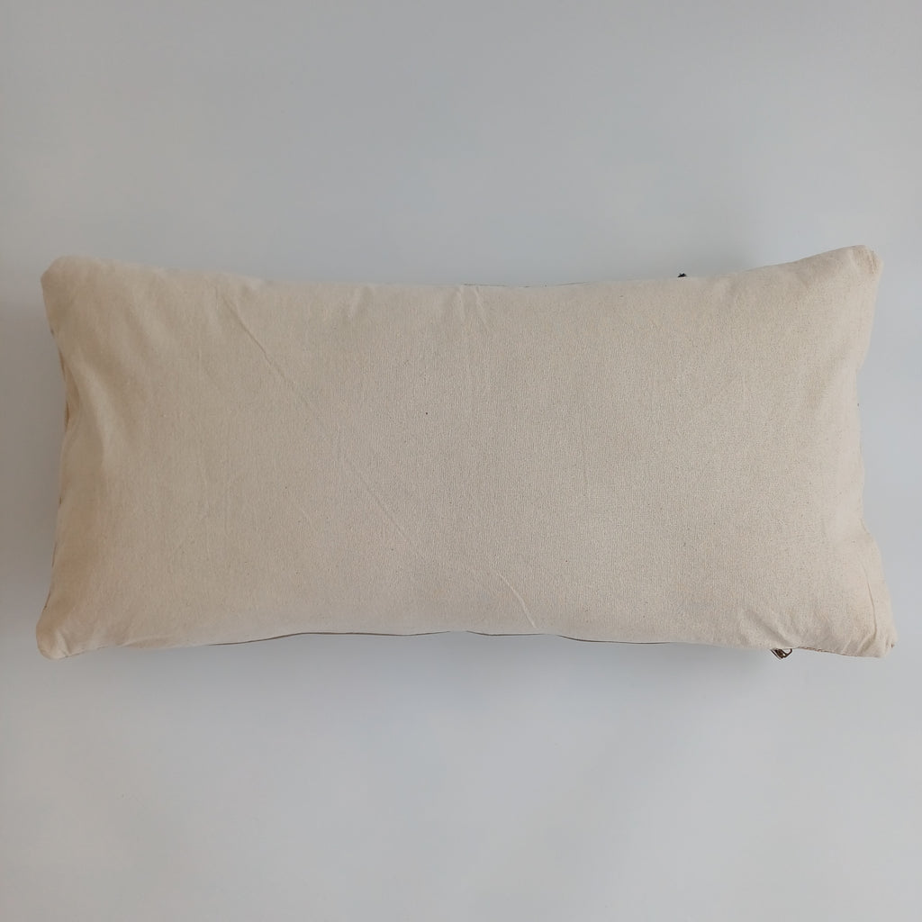 Moroccan Handmade Oatmeal Cactus Silk Cushion Cover 24''x12'' / 60x30 CM