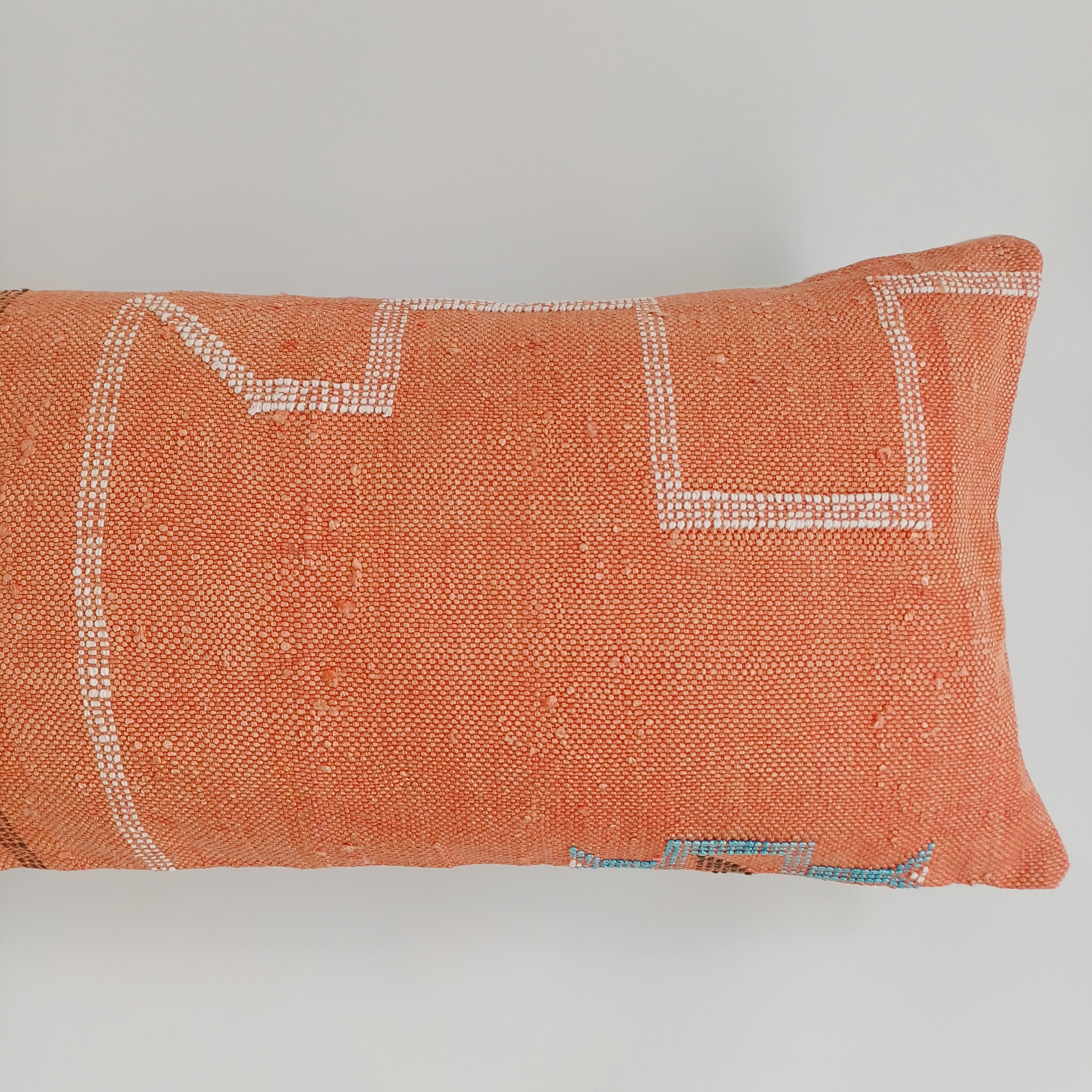 Moroccan Handmade Sunset Orange Cactus Silk Cushion Cover 24''x12'' / 60x30 CM