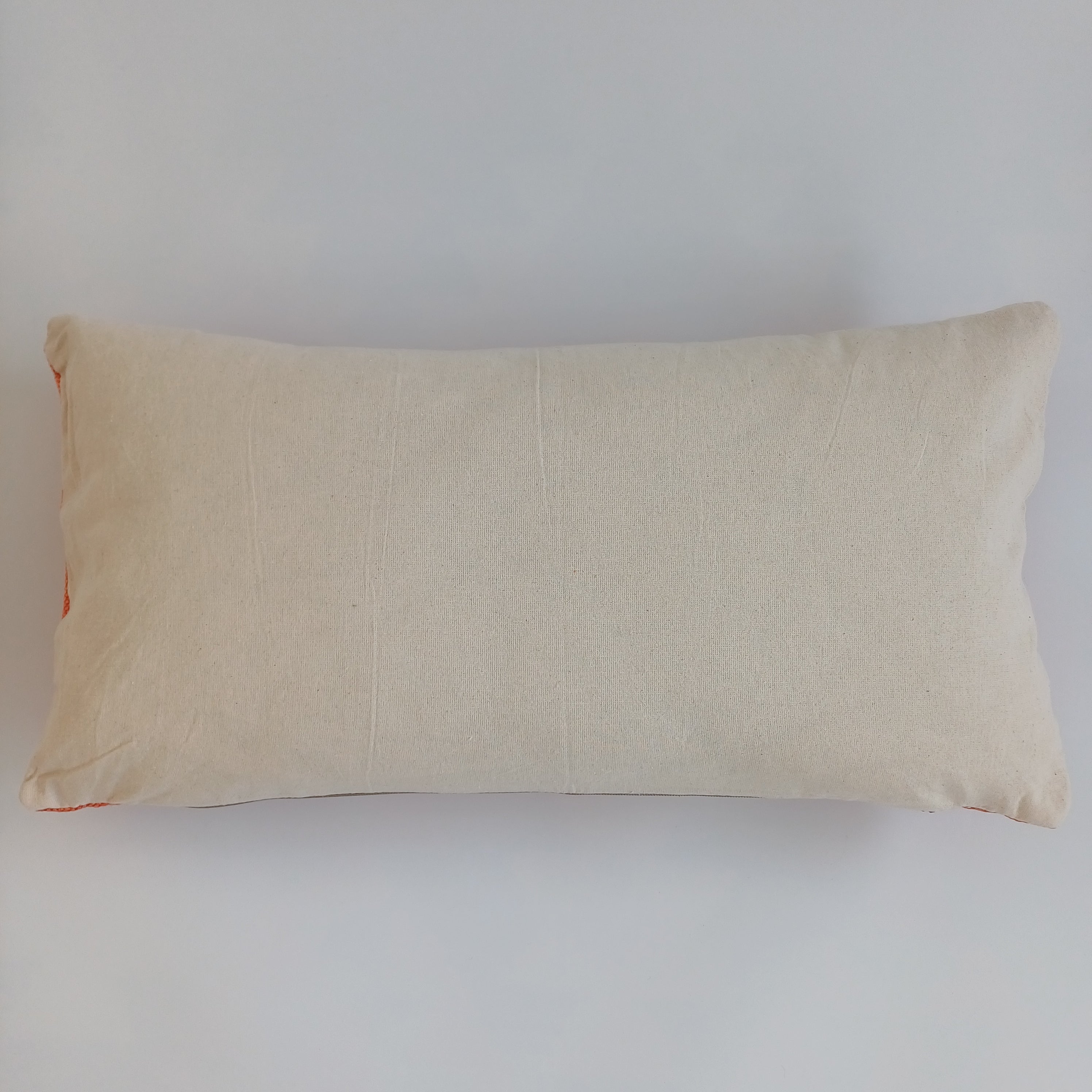 Moroccan Handmade Sunset Orange Cactus Silk Cushion Cover 24''x12'' / 60x30 CM