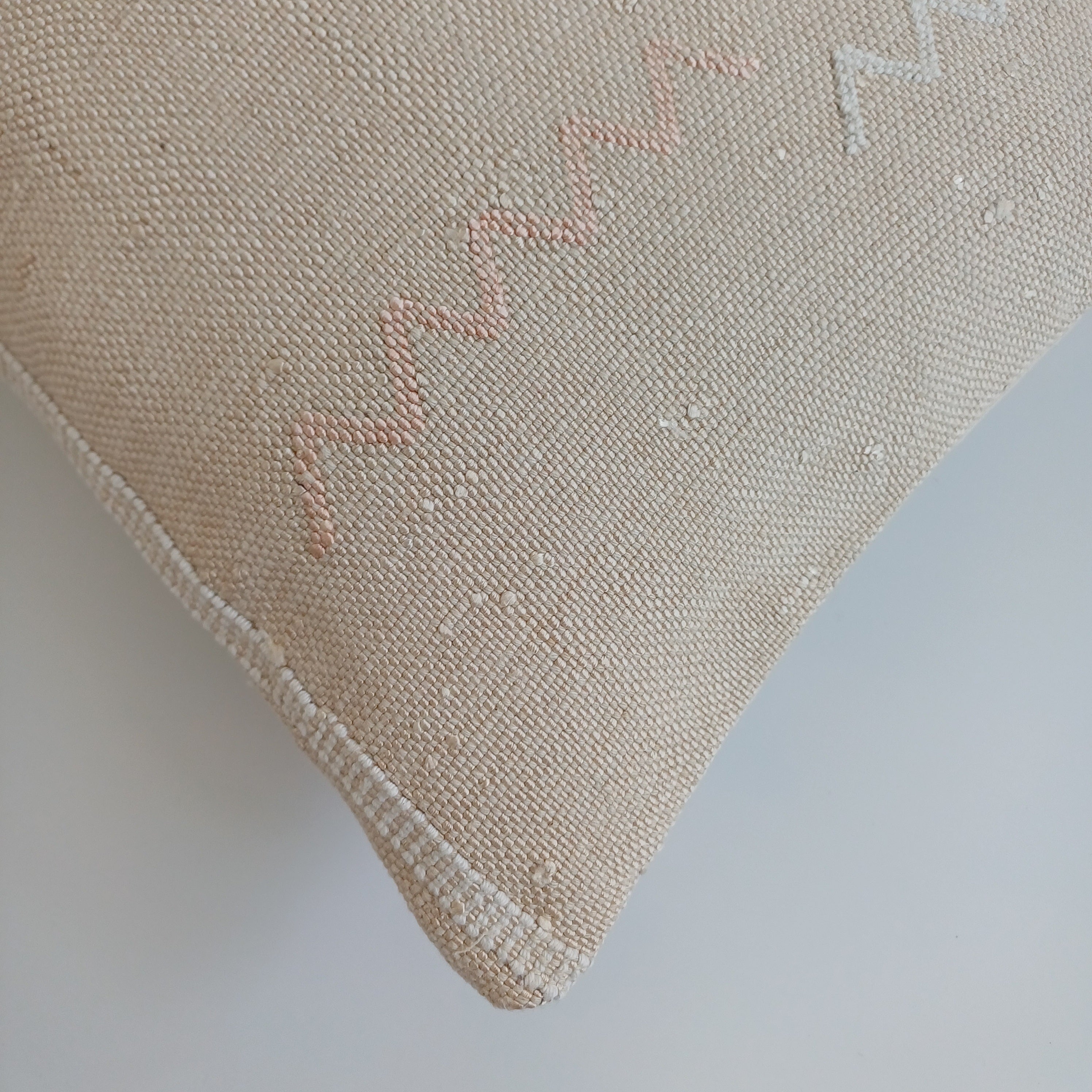 Moroccan Handmade Oatmeal Cactus Silk Cushion Cover 24''x12'' / 60x30 CM