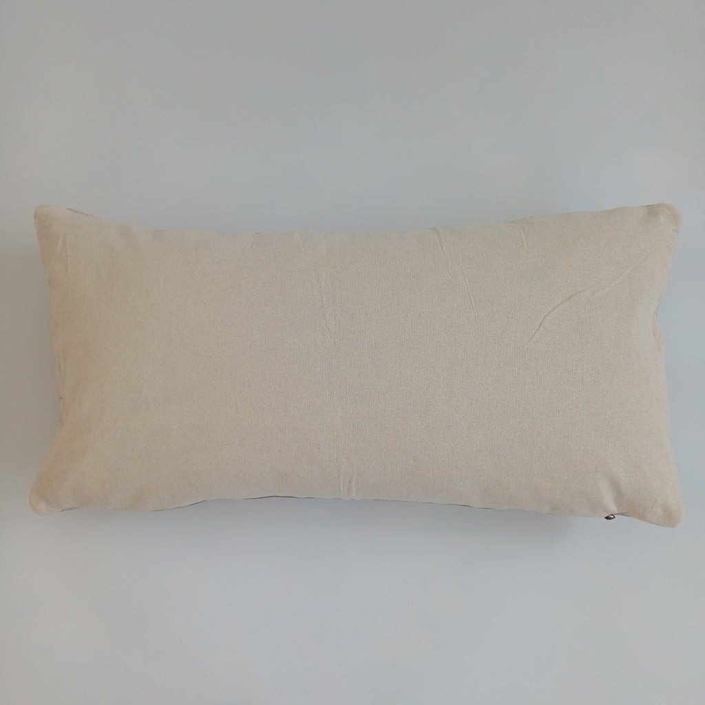 Moroccan Handmade Oatmeal Cactus Silk Cushion Cover 24''x12'' / 60x30 CM