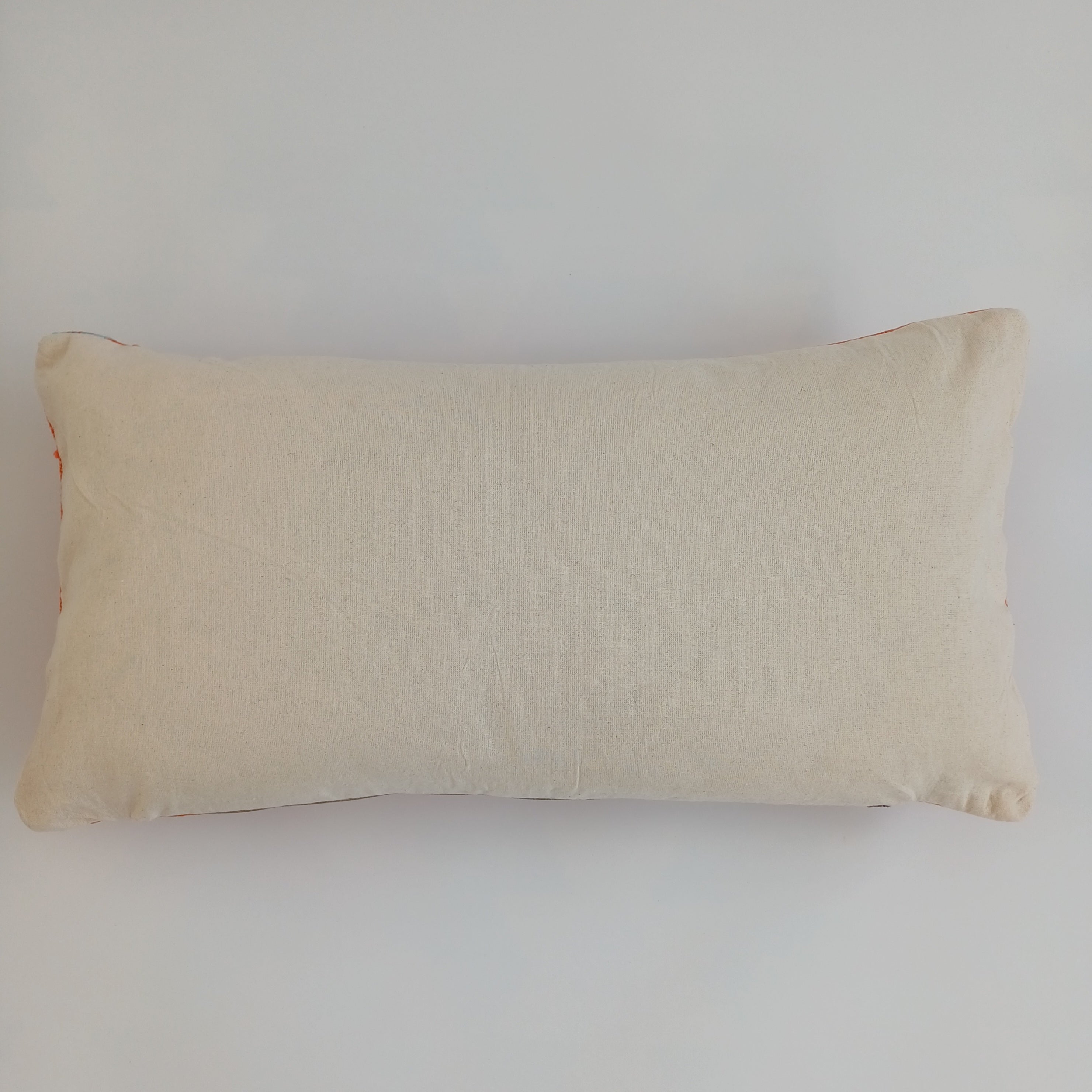 Moroccan Handmade Sunset Orange Cactus Silk Cushion Cover 24''x12'' / 60x30 CM
