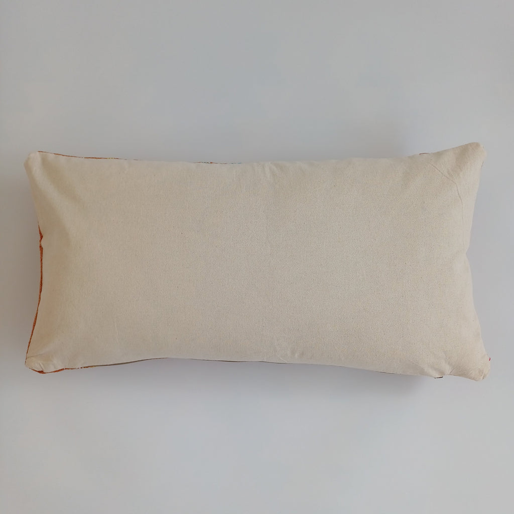 Moroccan Handmade Sunset Orange Cactus Silk Cushion Cover 24''x12'' / 60x30 CM