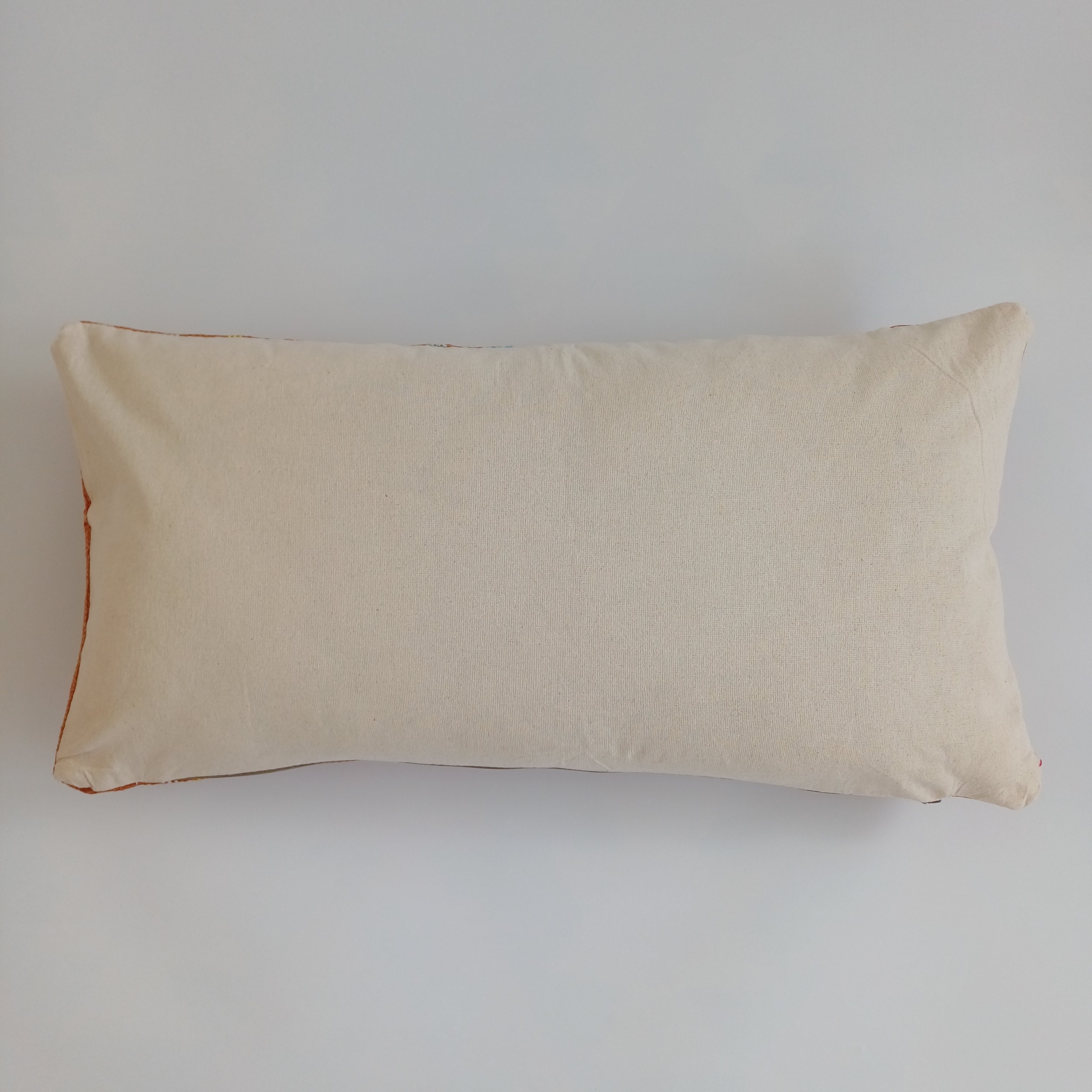 Moroccan Handmade Sunset Orange Cactus Silk Cushion Cover 24''x12'' / 60x30 CM