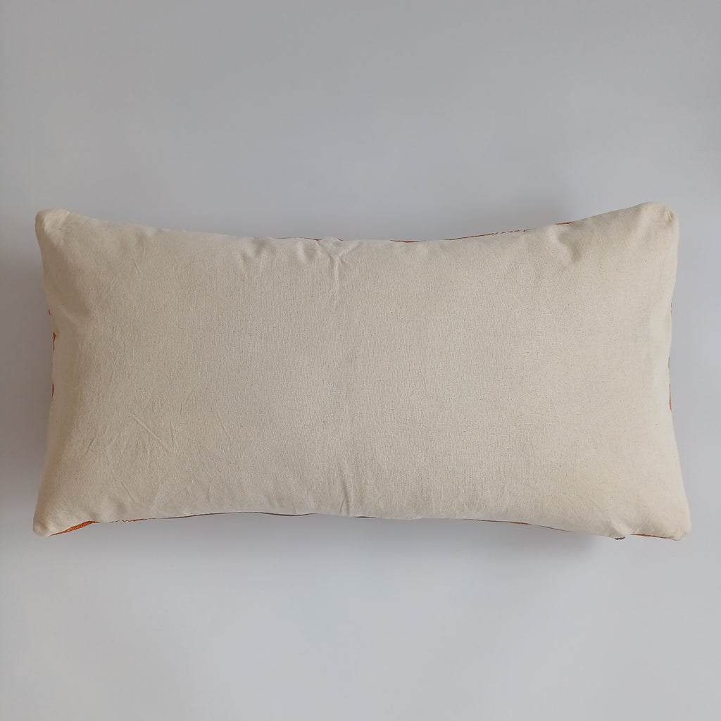 Moroccan Handmade Sunset Orange Cactus Silk Cushion Cover 24''x12'' / 60x30 CM