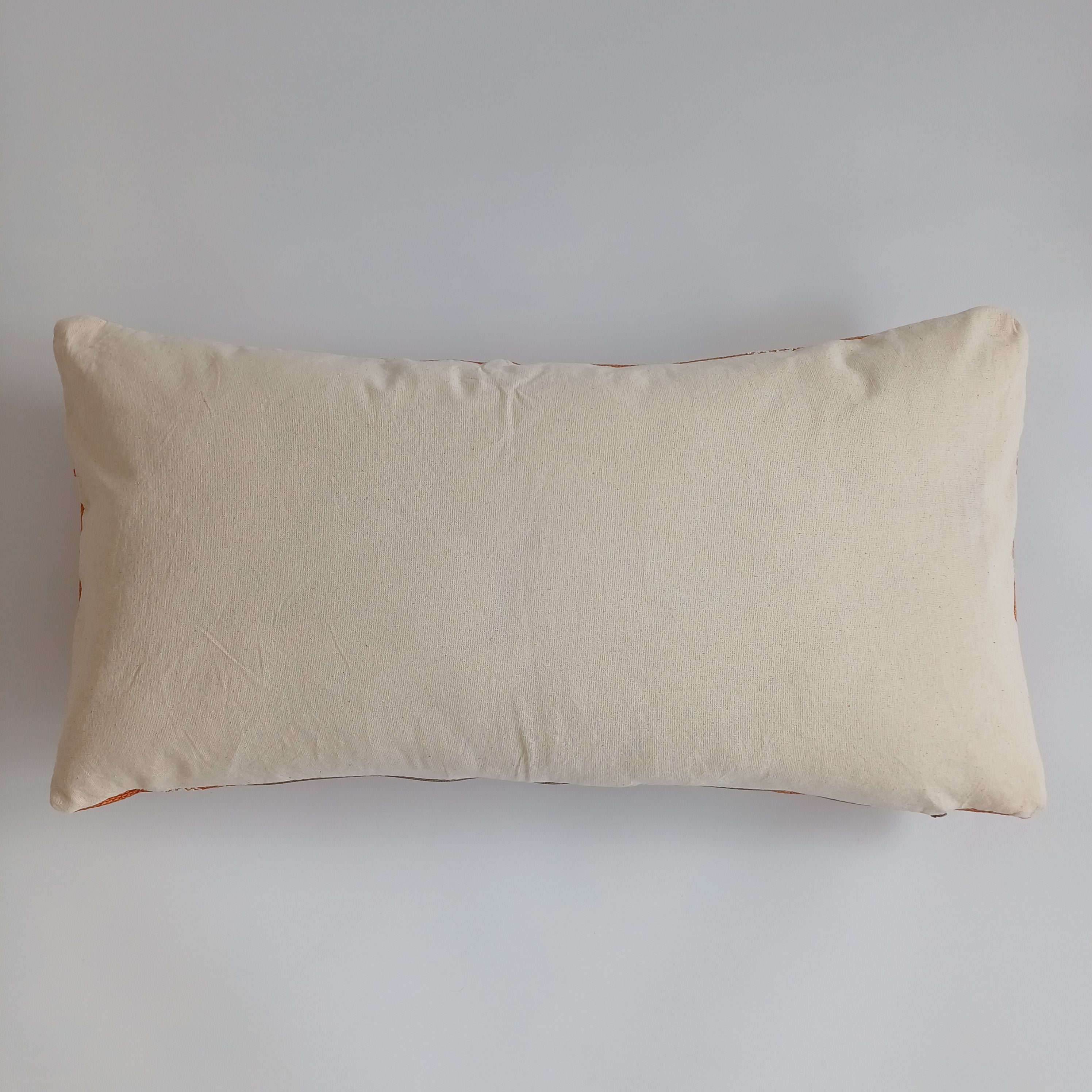 Moroccan Handmade Sunset Orange Cactus Silk Cushion Cover 24''x12'' / 60x30 CM