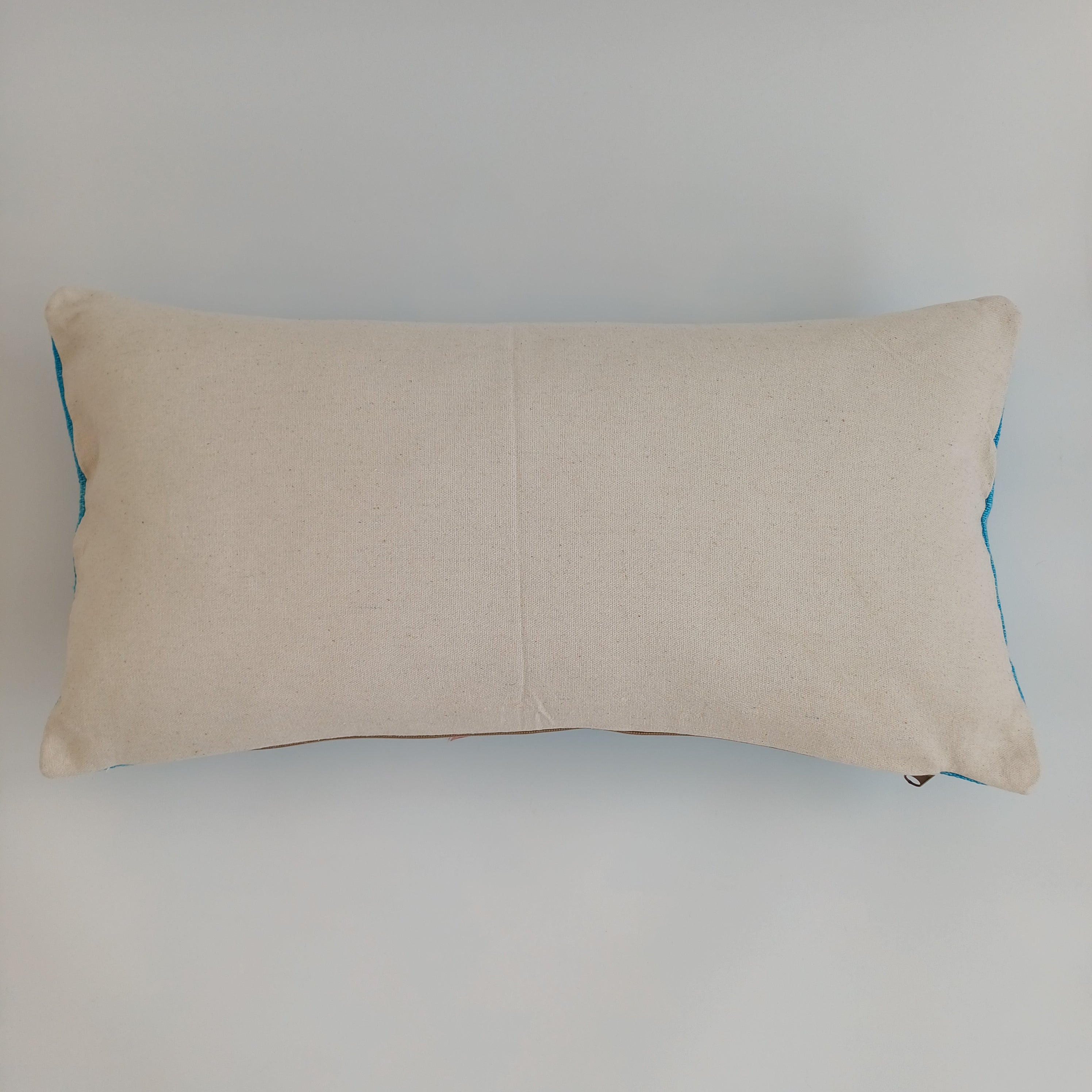 Moroccan Handmade Blue Cactus Silk Cushion Cover 24''x12'' / 60x30 CM