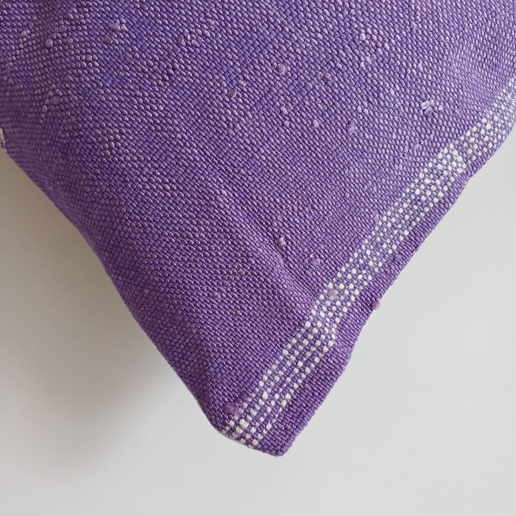 Moroccan Handmade Purple Cactus Silk Cushion Cover 24''x12'' / 60x30 CM