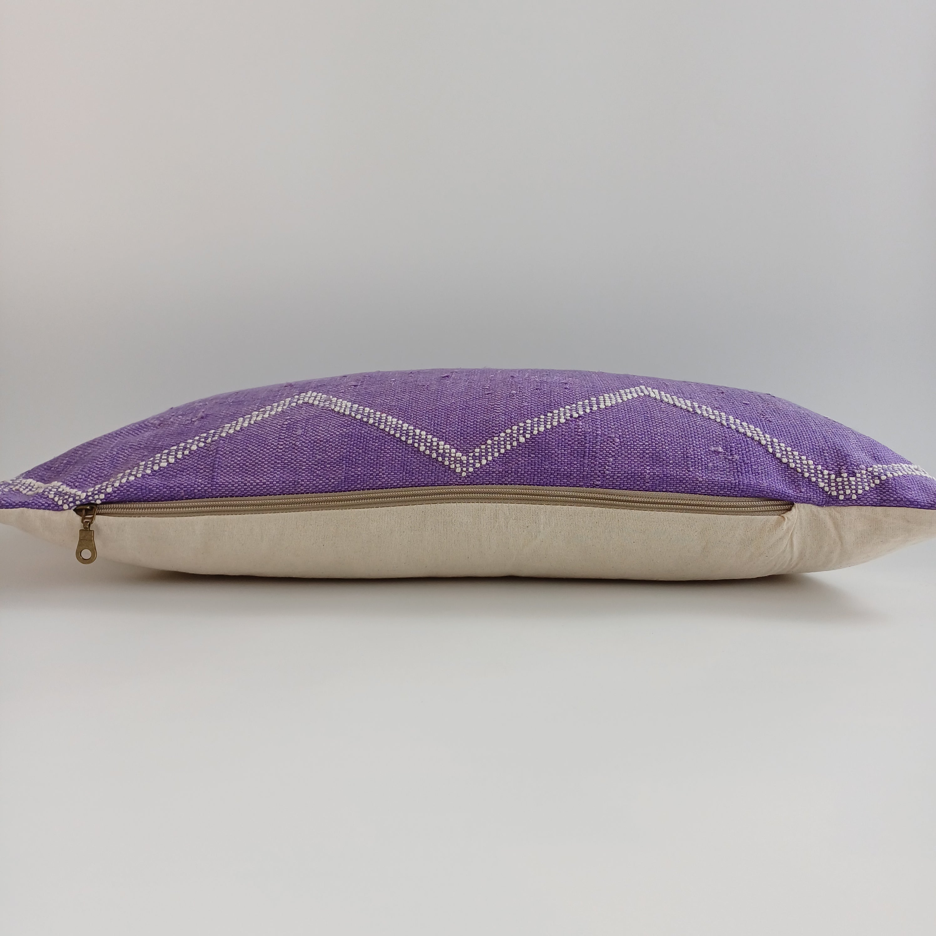 Moroccan Handmade Purple Cactus Silk Cushion Cover 24''x12'' / 60x30 CM