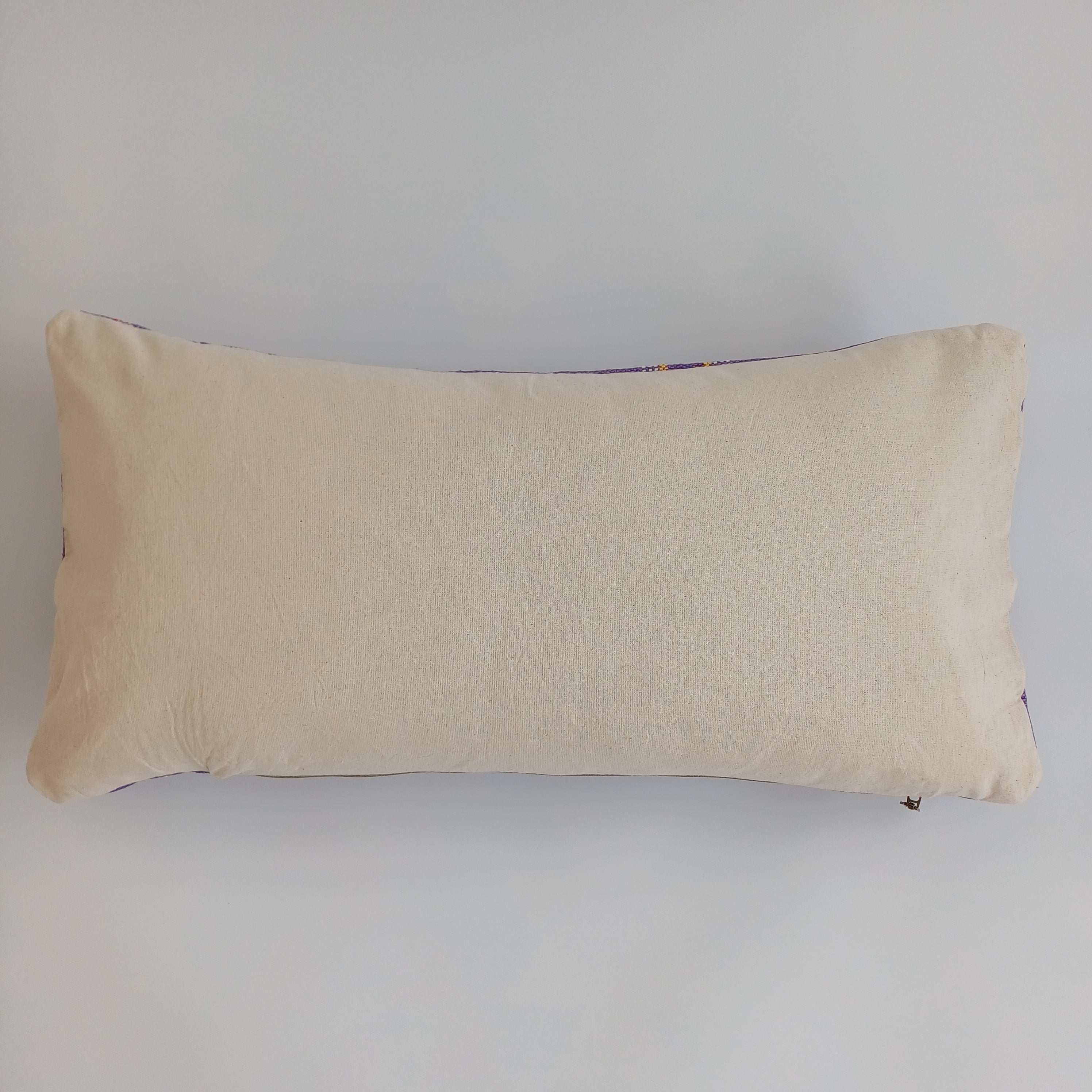 Moroccan Handmade Purple Cactus Silk Cushion Cover 24''x12'' / 60x30 CM