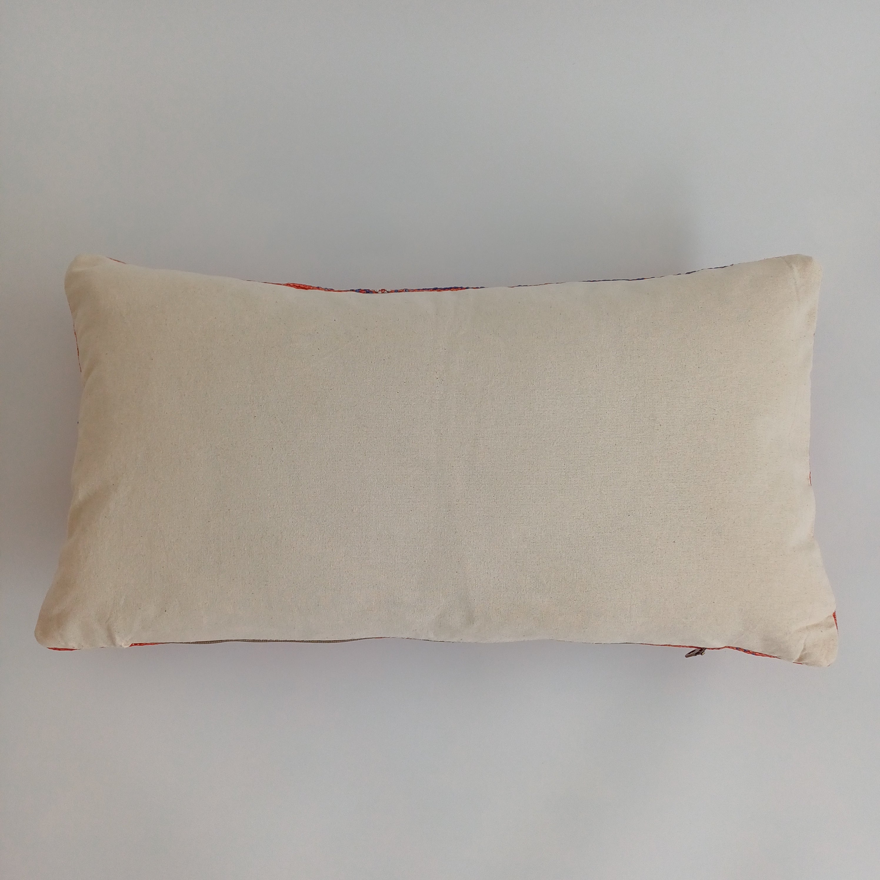 Moroccan Handmade Orange Red Cactus Silk Cushion Cover 24''x12'' / 60x30 CM