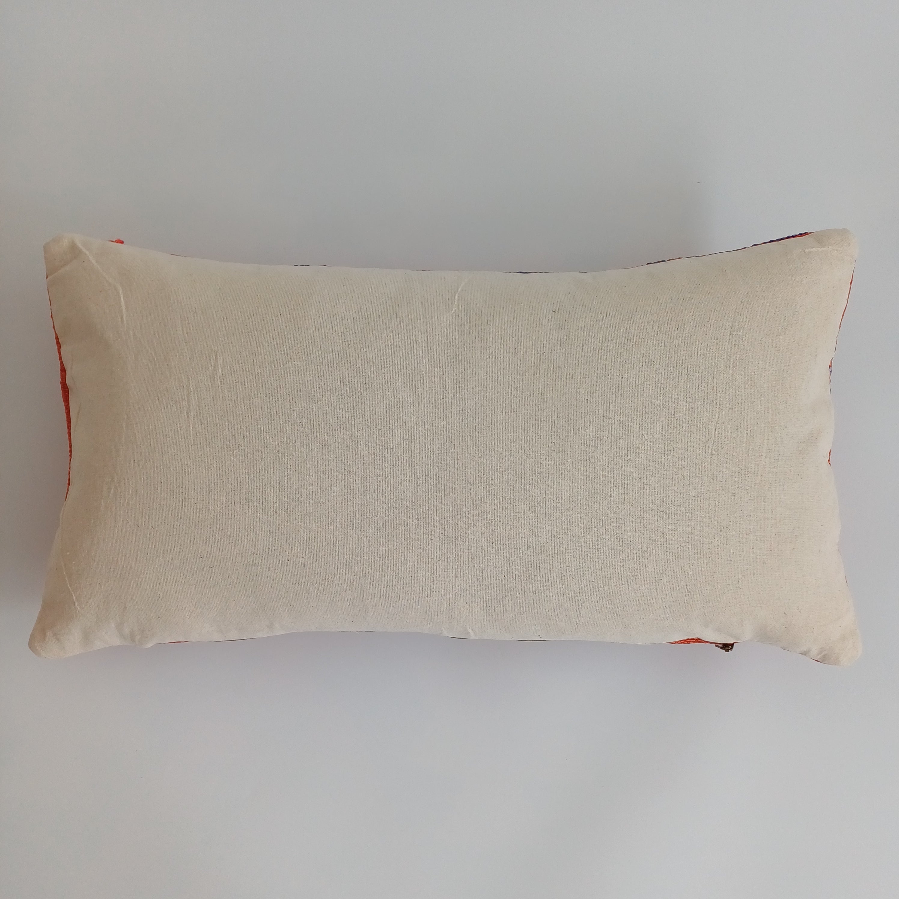 Moroccan Handmade Orange Red Cactus Silk Cushion Cover 24''x12'' / 60x30 CM