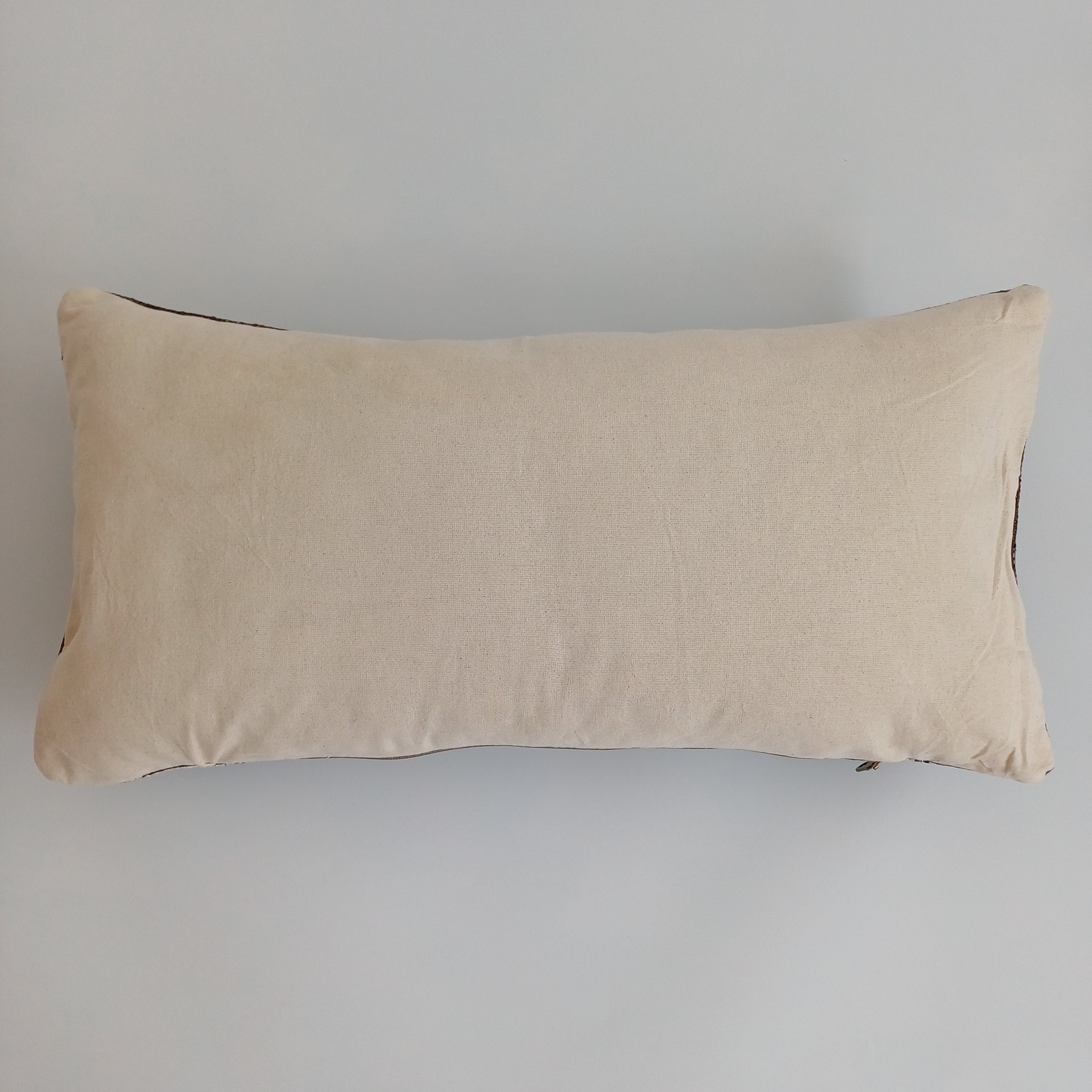 Moroccan Handmade Charcoal Brown Cactus Silk Cushion Cover 24''x12'' / 60x30 CM