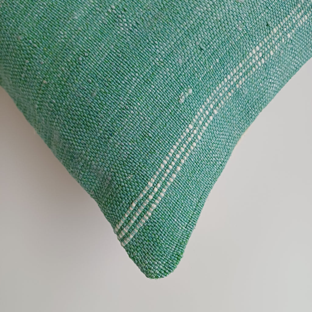 Moroccan Handmade Sage Green Cactus Silk Cushion Cover 24''x12'' / 60x30 CM