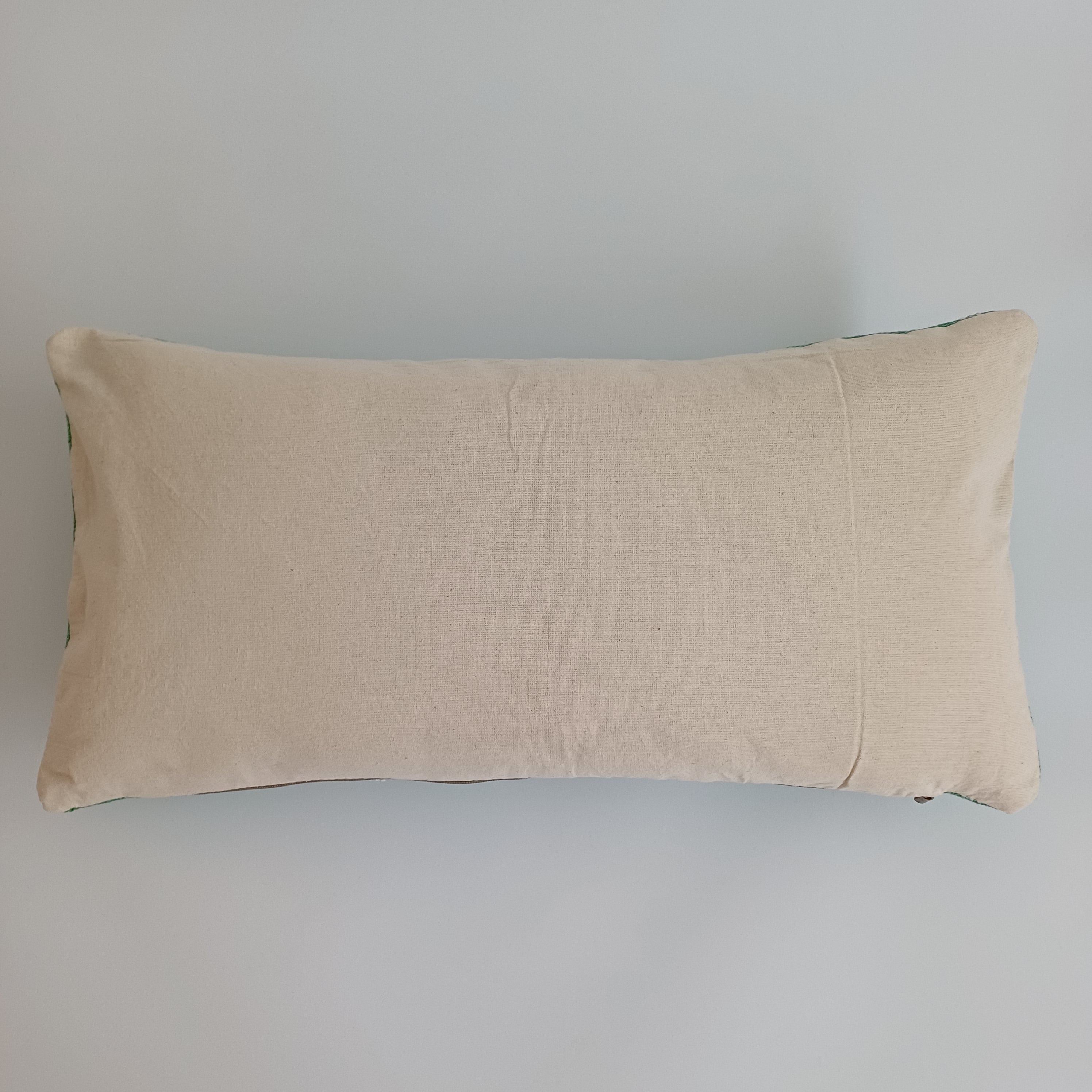 Moroccan Handmade Sage Green Cactus Silk Cushion Cover 24''x12'' / 60x30 CM