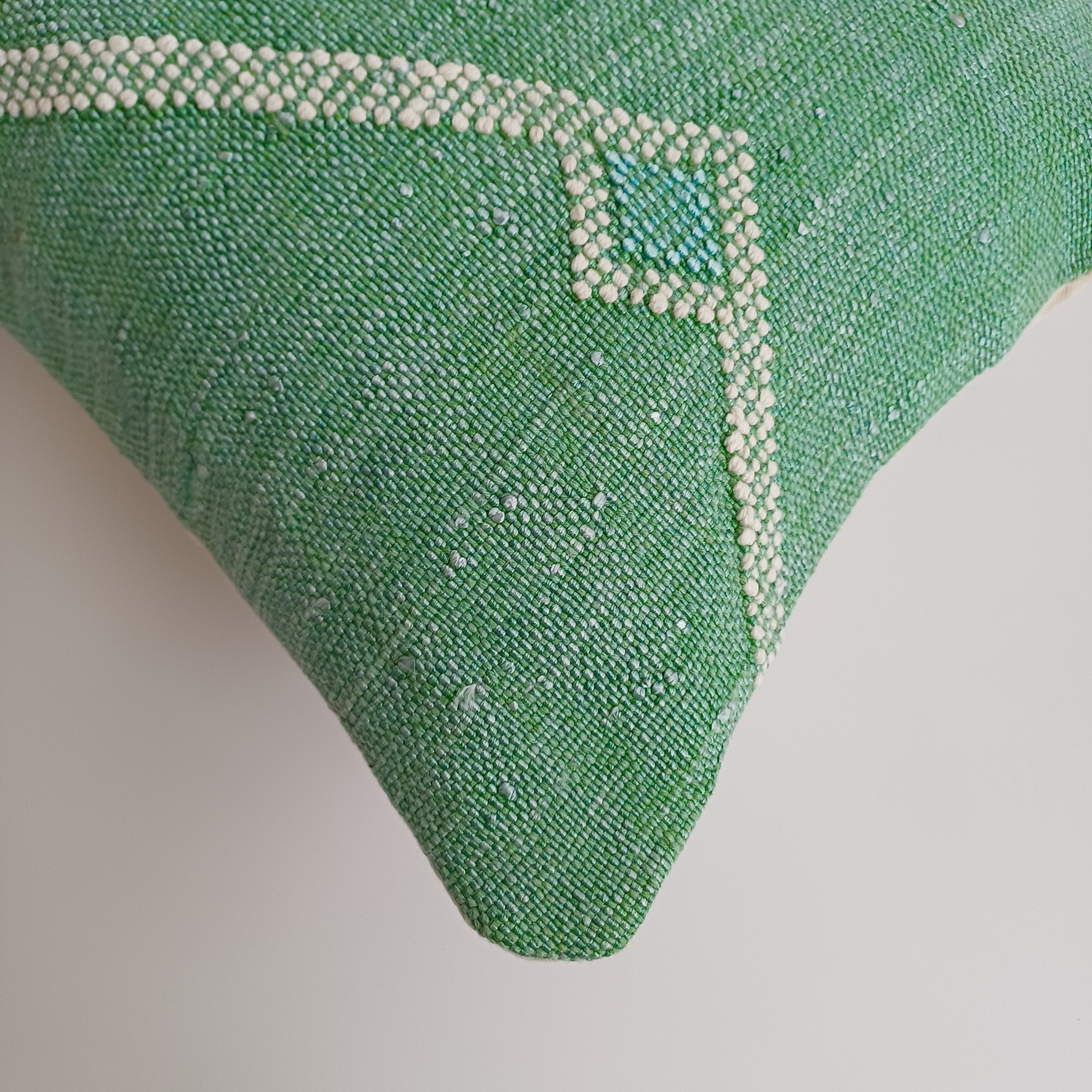 Moroccan Handmade Sage Green Cactus Silk Cushion Cover 24''x12'' / 60x30 CM