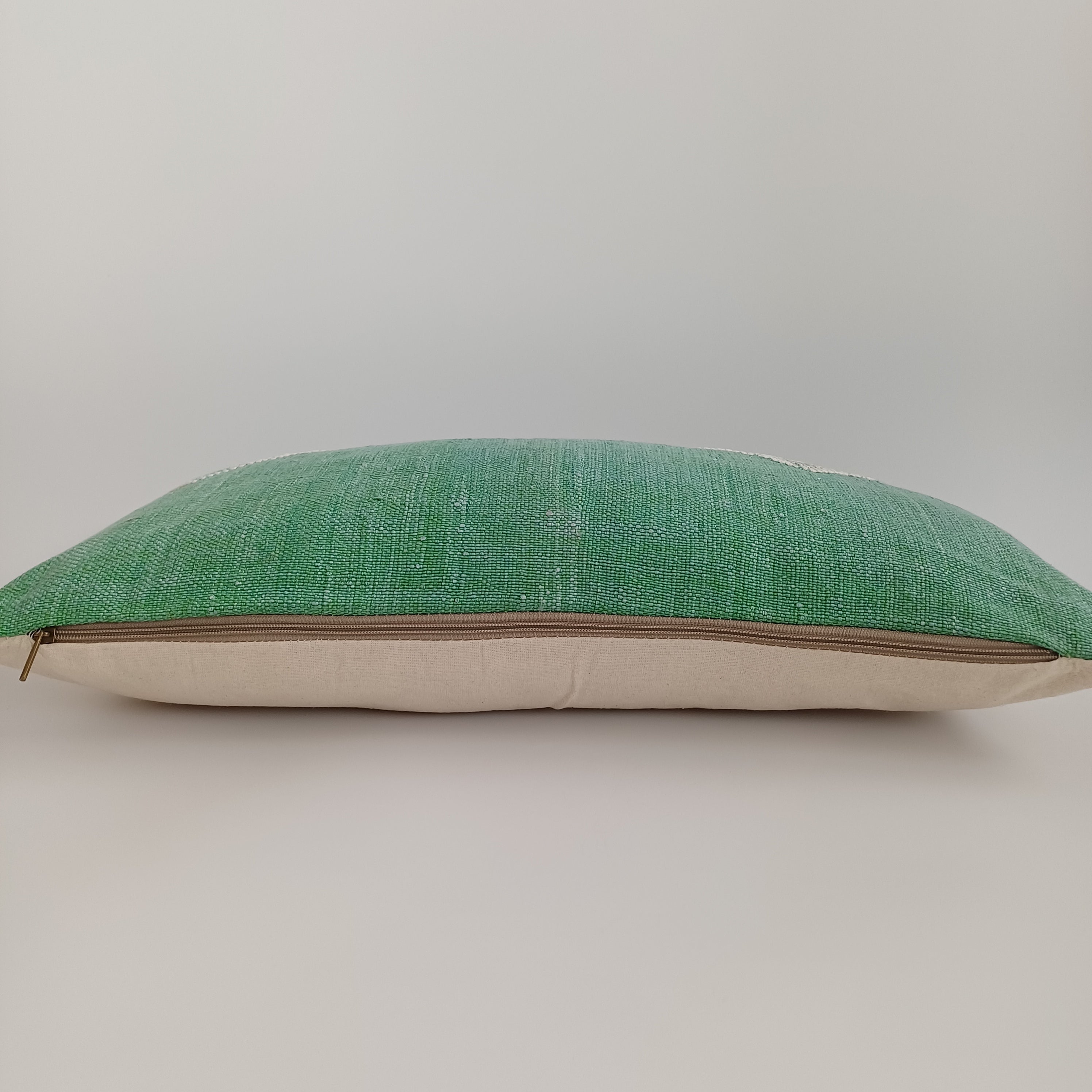 Moroccan Handmade Sage Green Cactus Silk Cushion Cover 24''x12'' / 60x30 CM