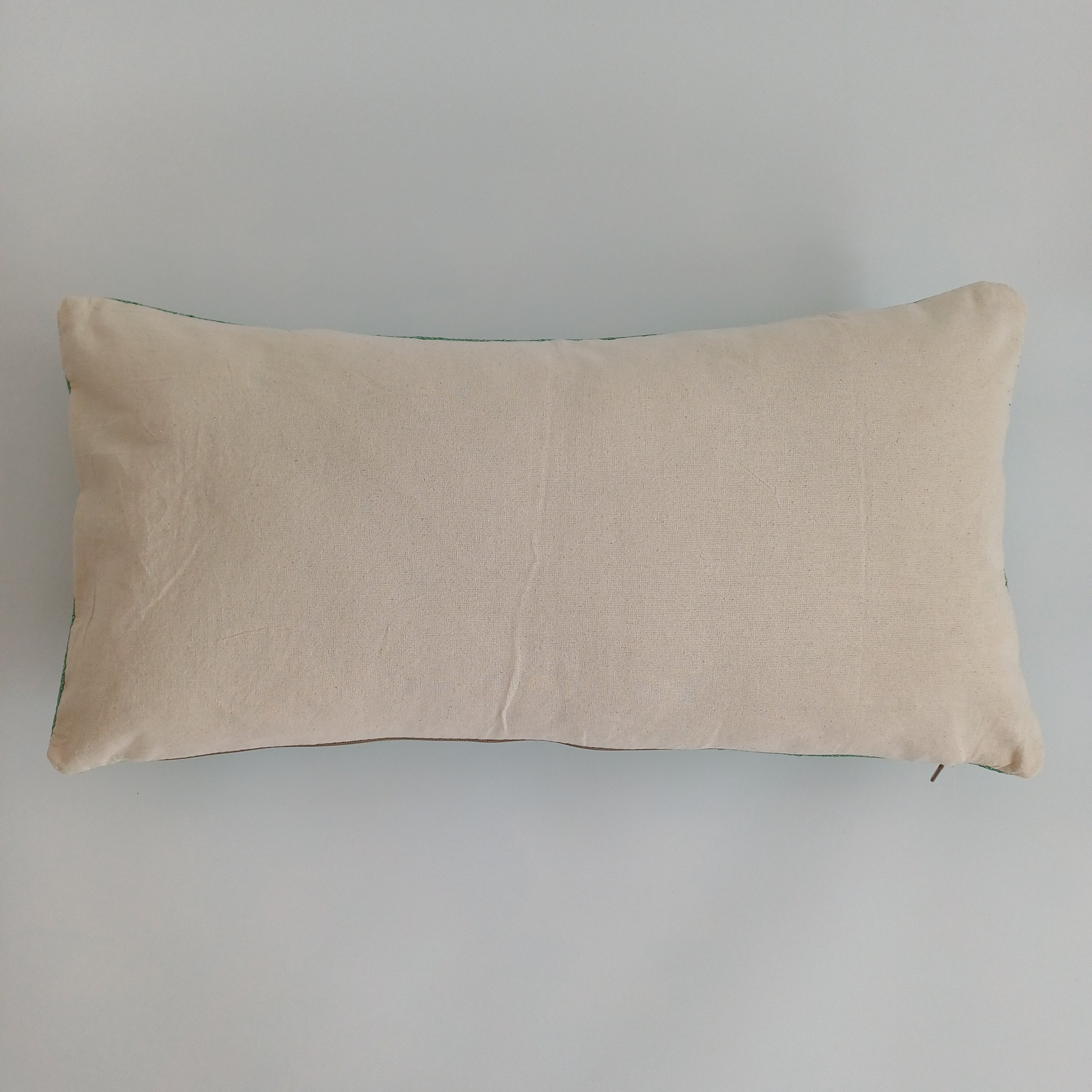 Moroccan Handmade Sage Green Cactus Silk Cushion Cover 24''x12'' / 60x30 CM