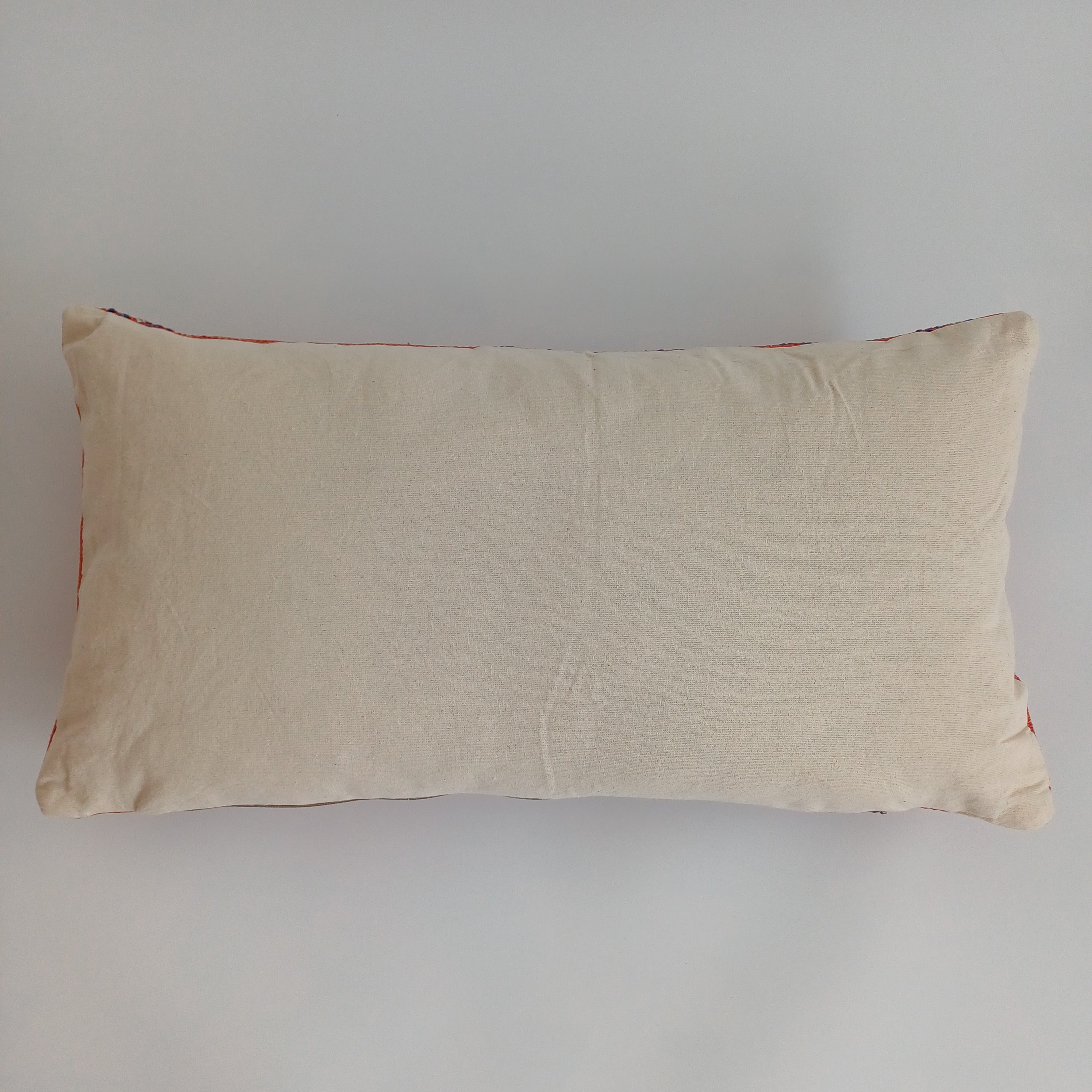 Moroccan Handmade Orange Red Cactus Silk Cushion Cover 24''x12'' / 60x30 CM