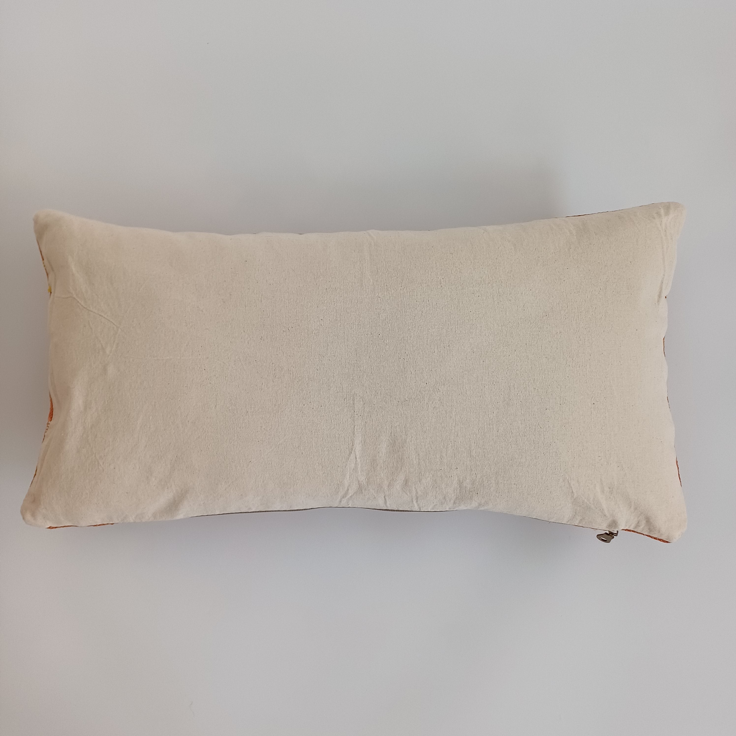 Moroccan Handmade Sunset Orange Cactus Silk Cushion Cover 24''x12'' / 60x30 CM