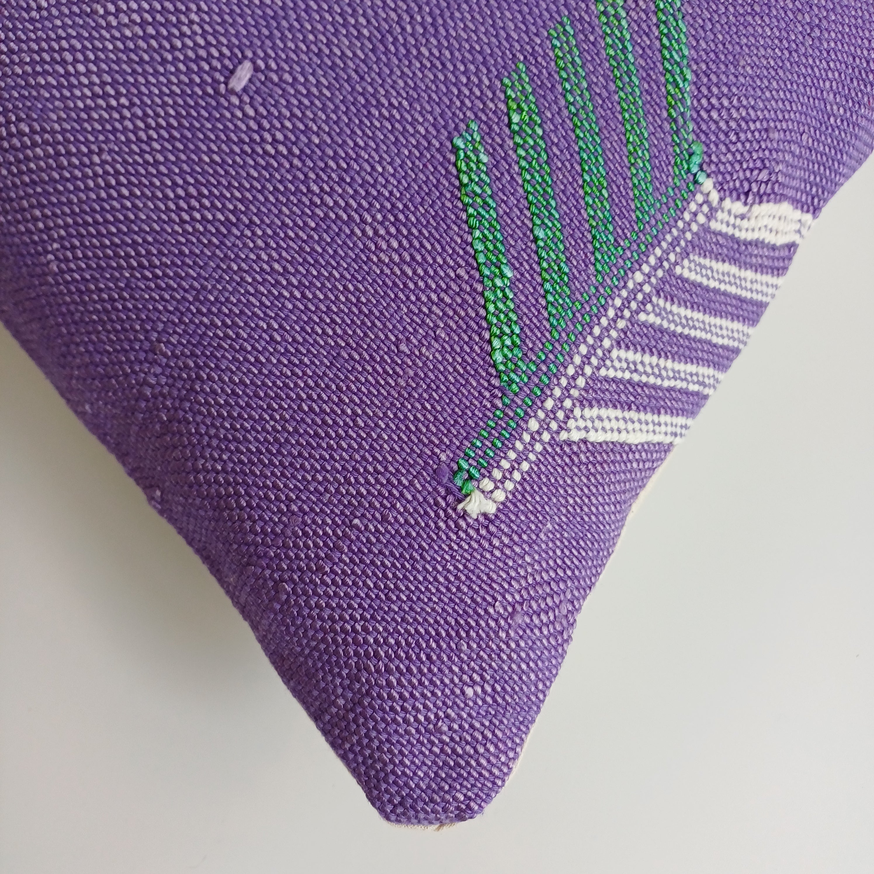 Moroccan Handmade Purple Cactus Silk Cushion Cover 24''x12'' / 60x30 CM